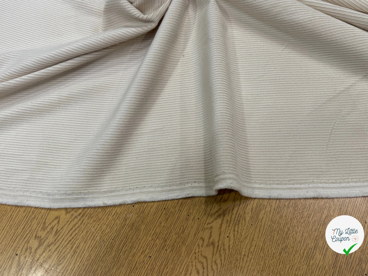 VELOURS DE COTON ET LYOCELL 300 RAIES BEIGE 58% COTON 42% LYOCELL - My Little Coupon