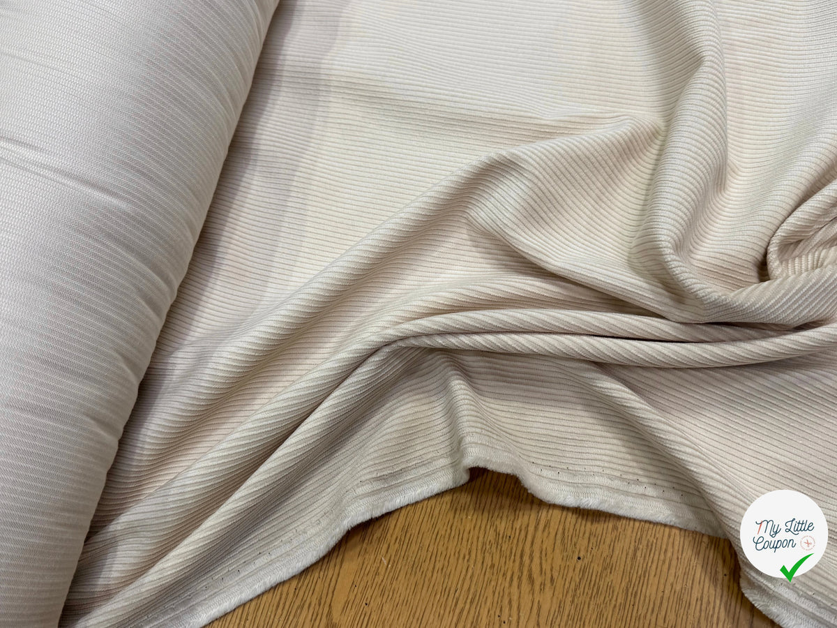 VELOURS DE COTON ET LYOCELL 300 RAIES BEIGE 58% COTON 42% LYOCELL - My Little Coupon