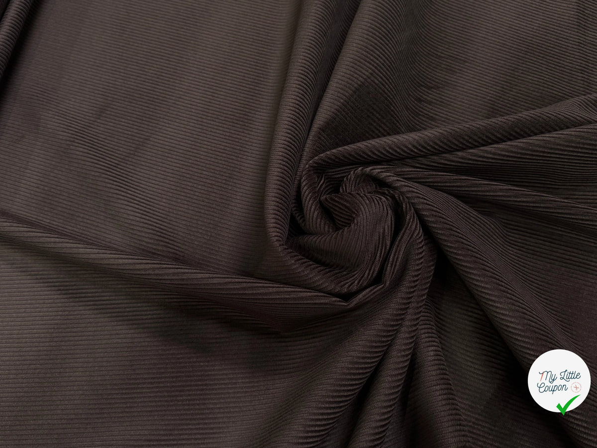 VELOURS DE COTON ET LYOCELL 300 RAIES MARRON 58% COTON 42% LYOCELL - My Little Coupon