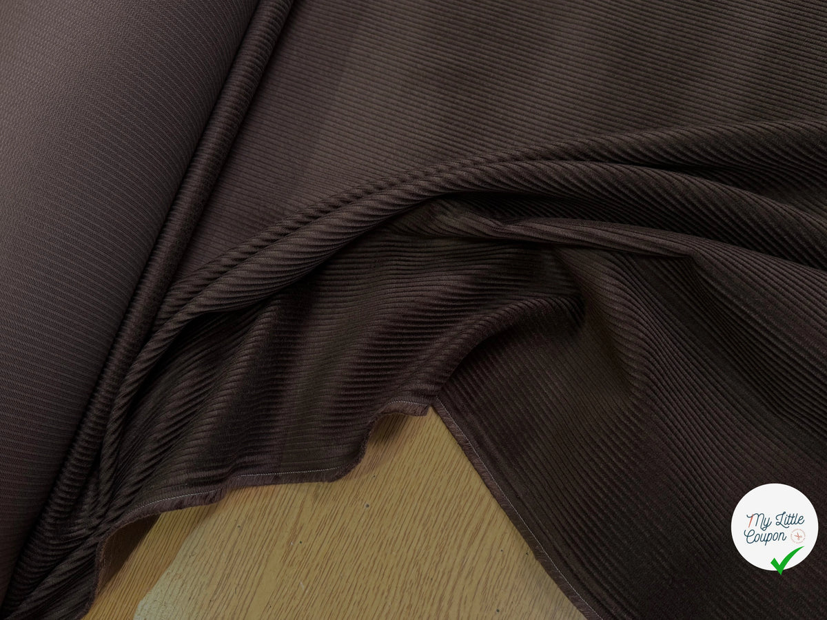 VELOURS DE COTON ET LYOCELL 300 RAIES MARRON 58% COTON 42% LYOCELL - My Little Coupon