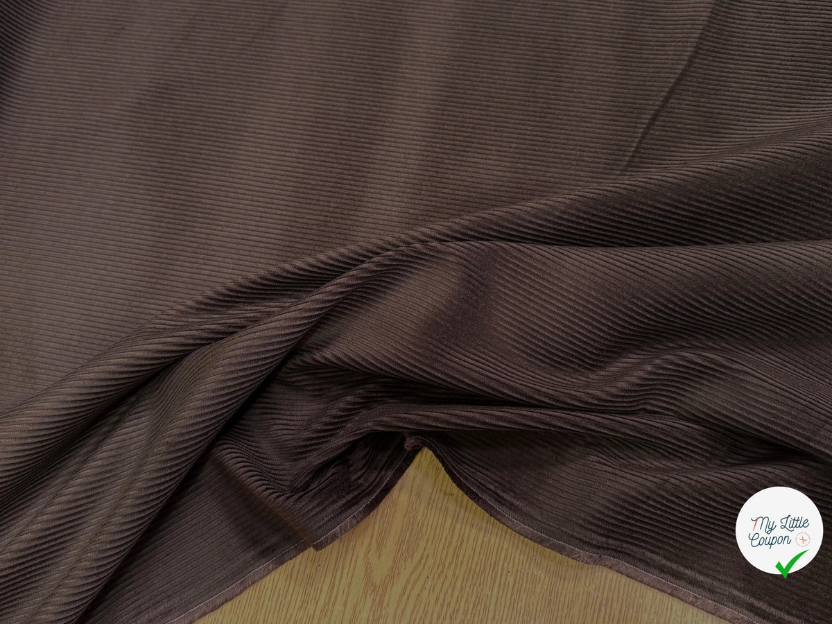 VELOURS DE COTON ET LYOCELL 300 RAIES MARRON 58% COTON 42% LYOCELL - My Little Coupon