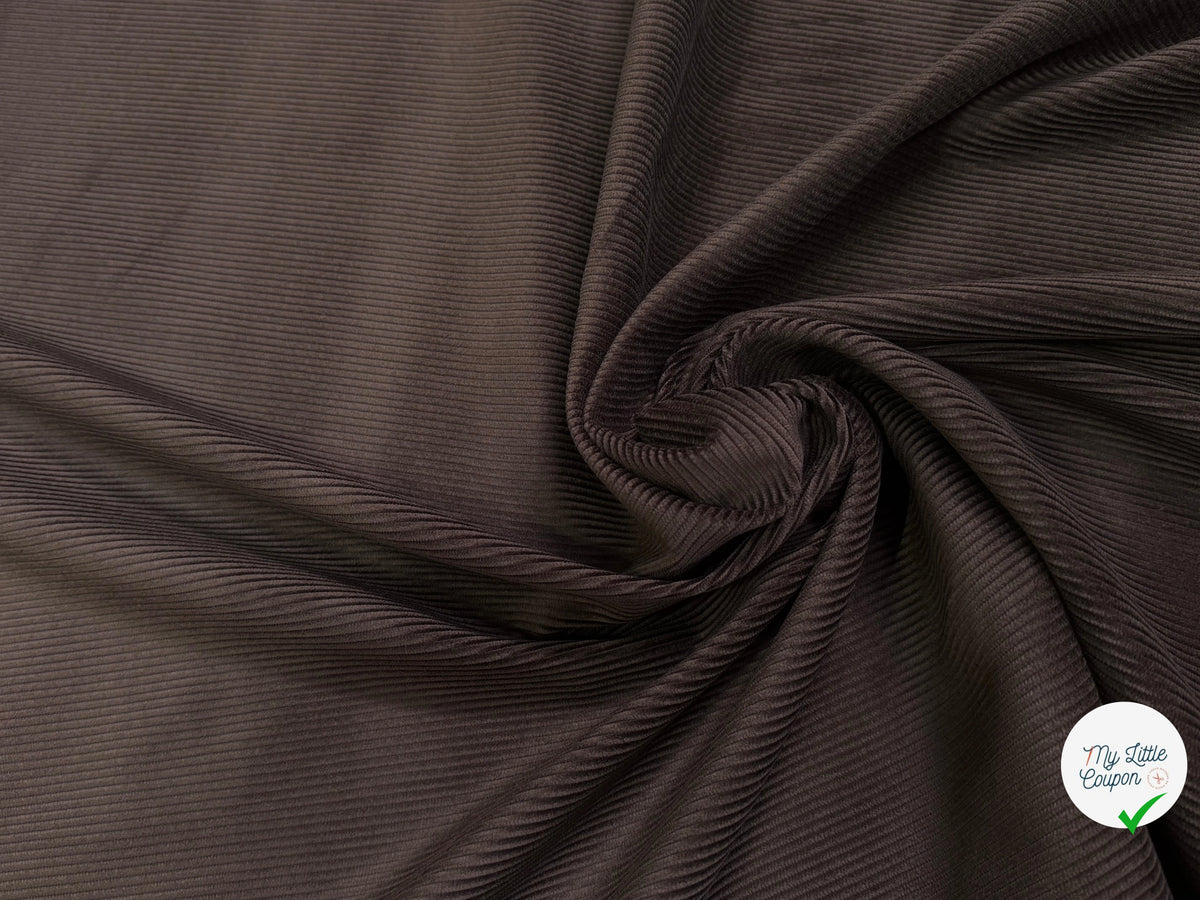 VELOURS DE COTON ET LYOCELL 300 RAIES MARRON 58% COTON 42% LYOCELL - My Little Coupon