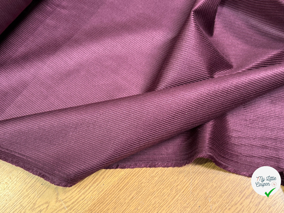 VELOURS DE COTON ET MODAL 500 RAIES STRETCH BORDEAUX 78% COTON - My Little Coupon