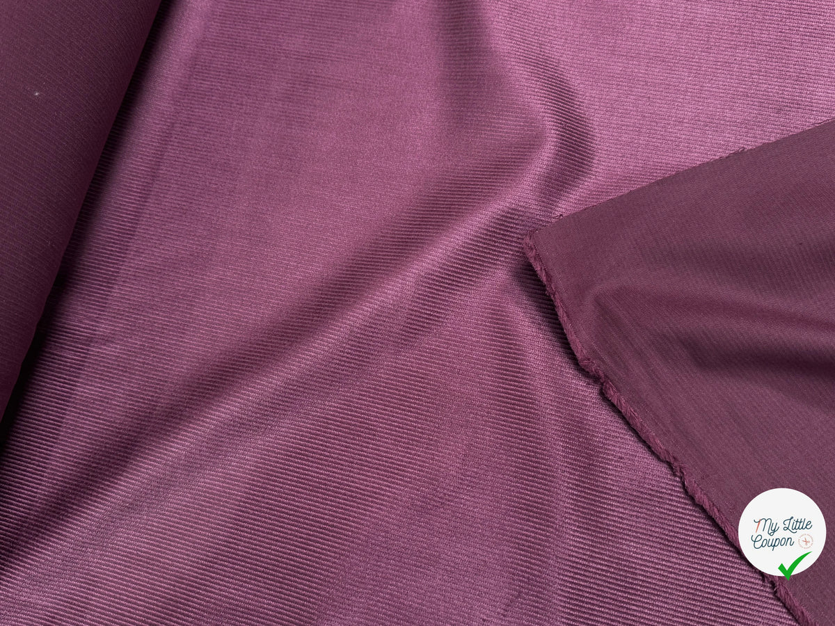 VELOURS DE COTON ET MODAL 500 RAIES STRETCH BORDEAUX 78% COTON - My Little Coupon