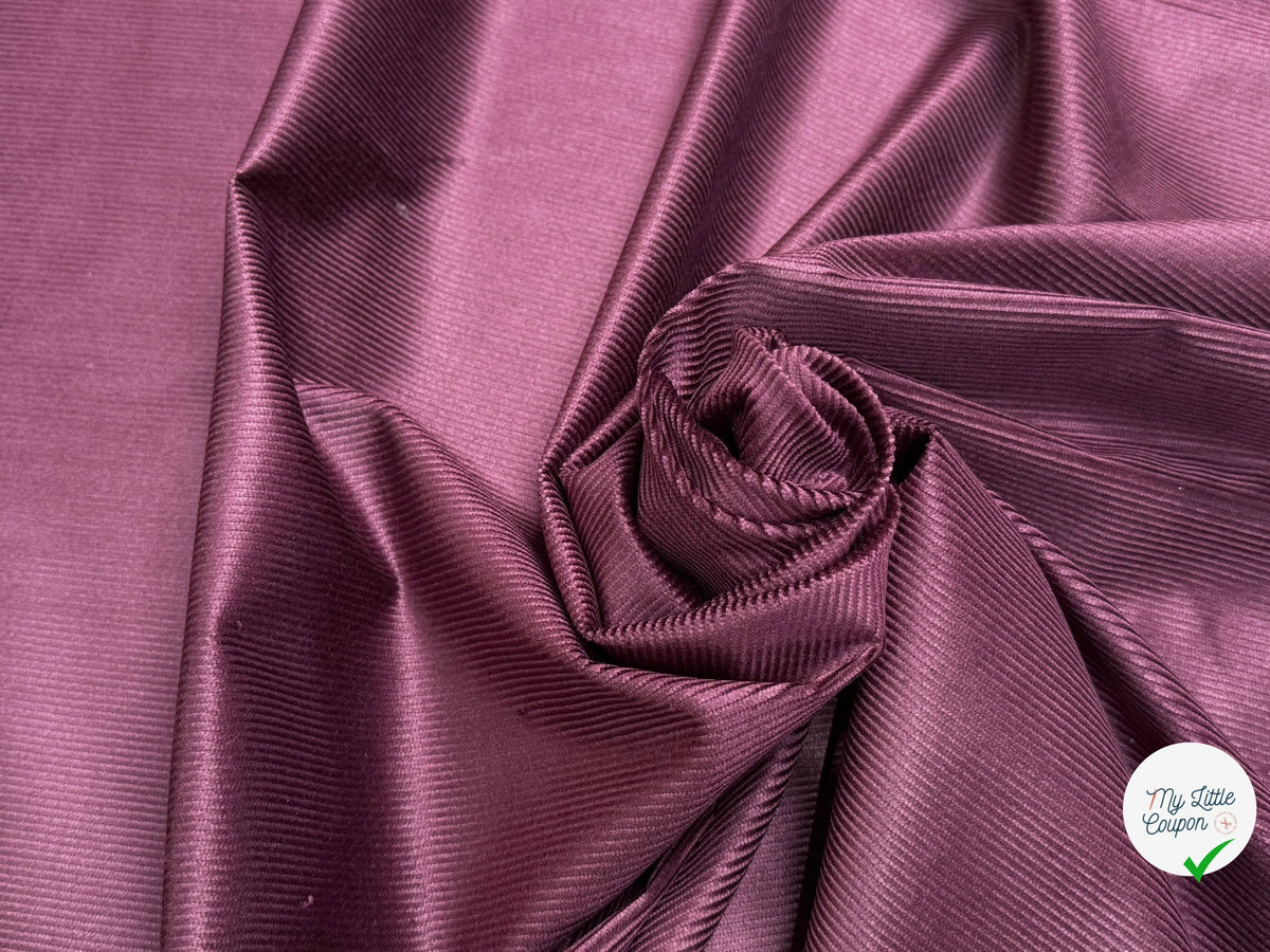 VELOURS DE COTON ET MODAL 500 RAIES STRETCH BORDEAUX 78% COTON - My Little Coupon