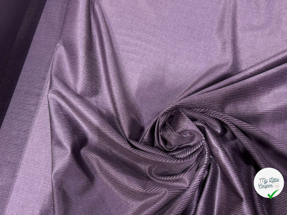 VELOURS DE COTON ET MODAL 500 RAIES STRETCH VIOLET FONCÉ 78% COTON - My Little Coupon
