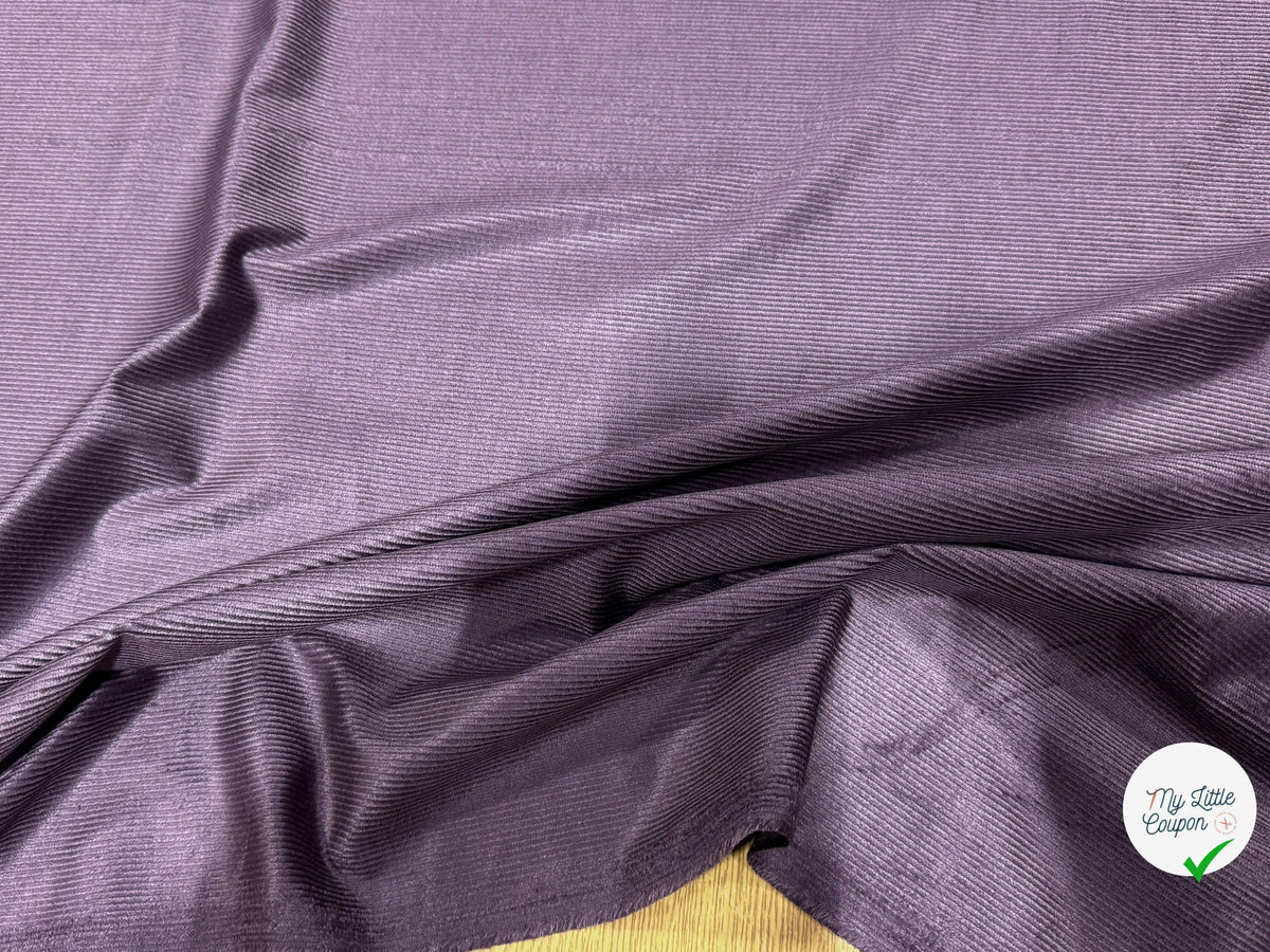 VELOURS DE COTON ET MODAL 500 RAIES STRETCH VIOLET FONCÉ 78% COTON - My Little Coupon