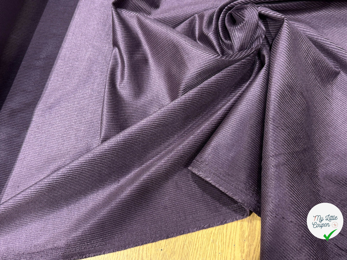 VELOURS DE COTON ET MODAL 500 RAIES STRETCH VIOLET FONCÉ 78% COTON - My Little Coupon