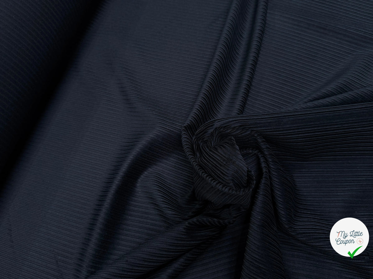 VELOURS DE COTON FANTAISIE 300 RAIES BLEU MARINE 100% COTON - My Little Coupon
