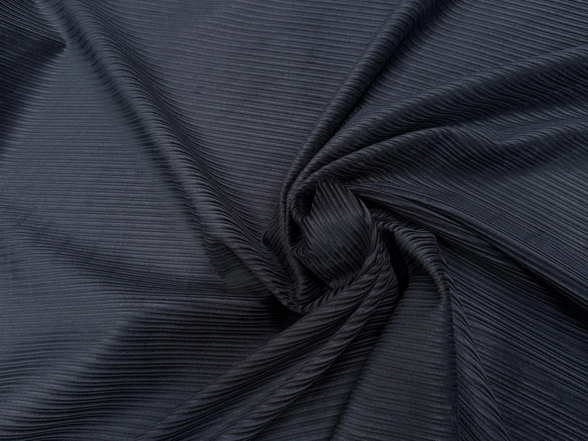VELOURS DE COTON FANTAISIE 300 RAIES BLEU MARINE 100% COTON - My Little Coupon