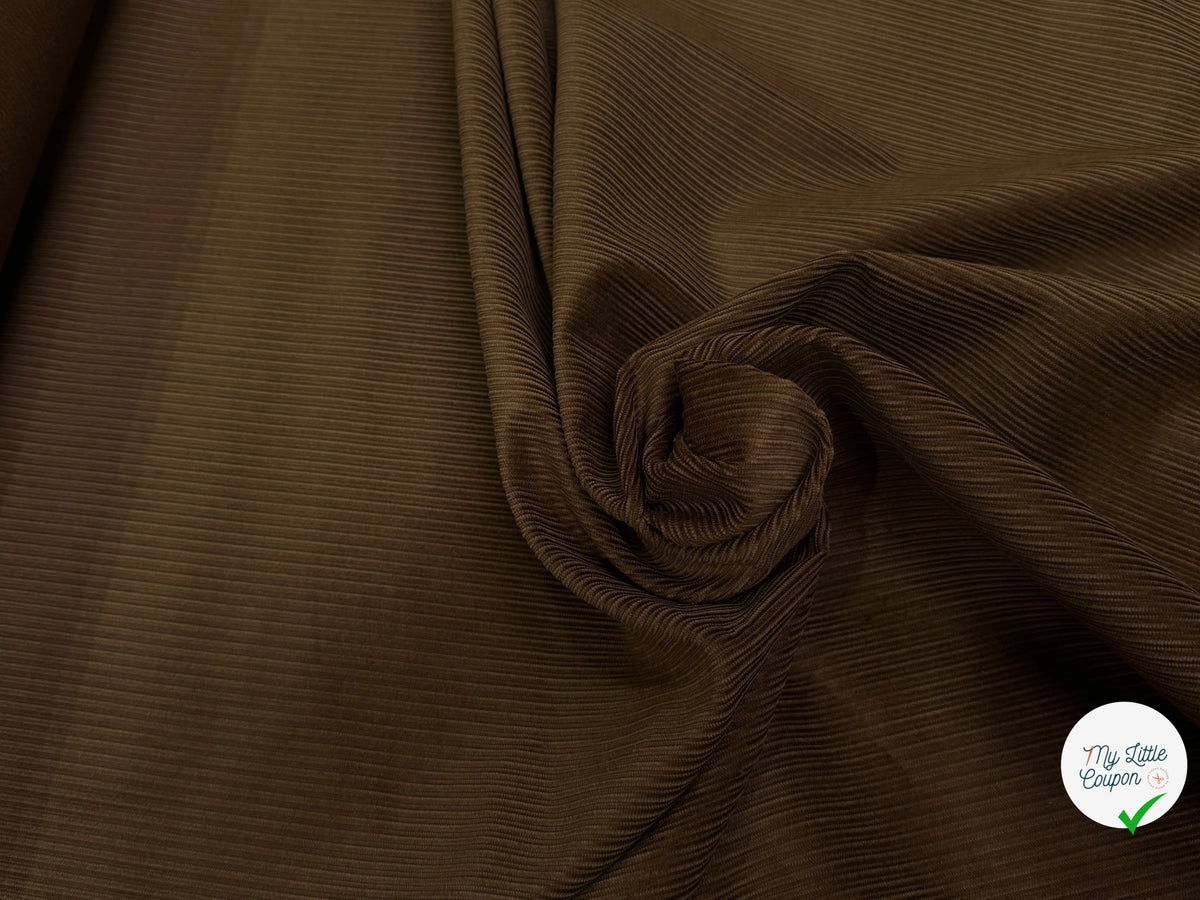 VELOURS DE COTON FANTAISIE 400 RAIES BRONZE 100% COTON - My Little Coupon
