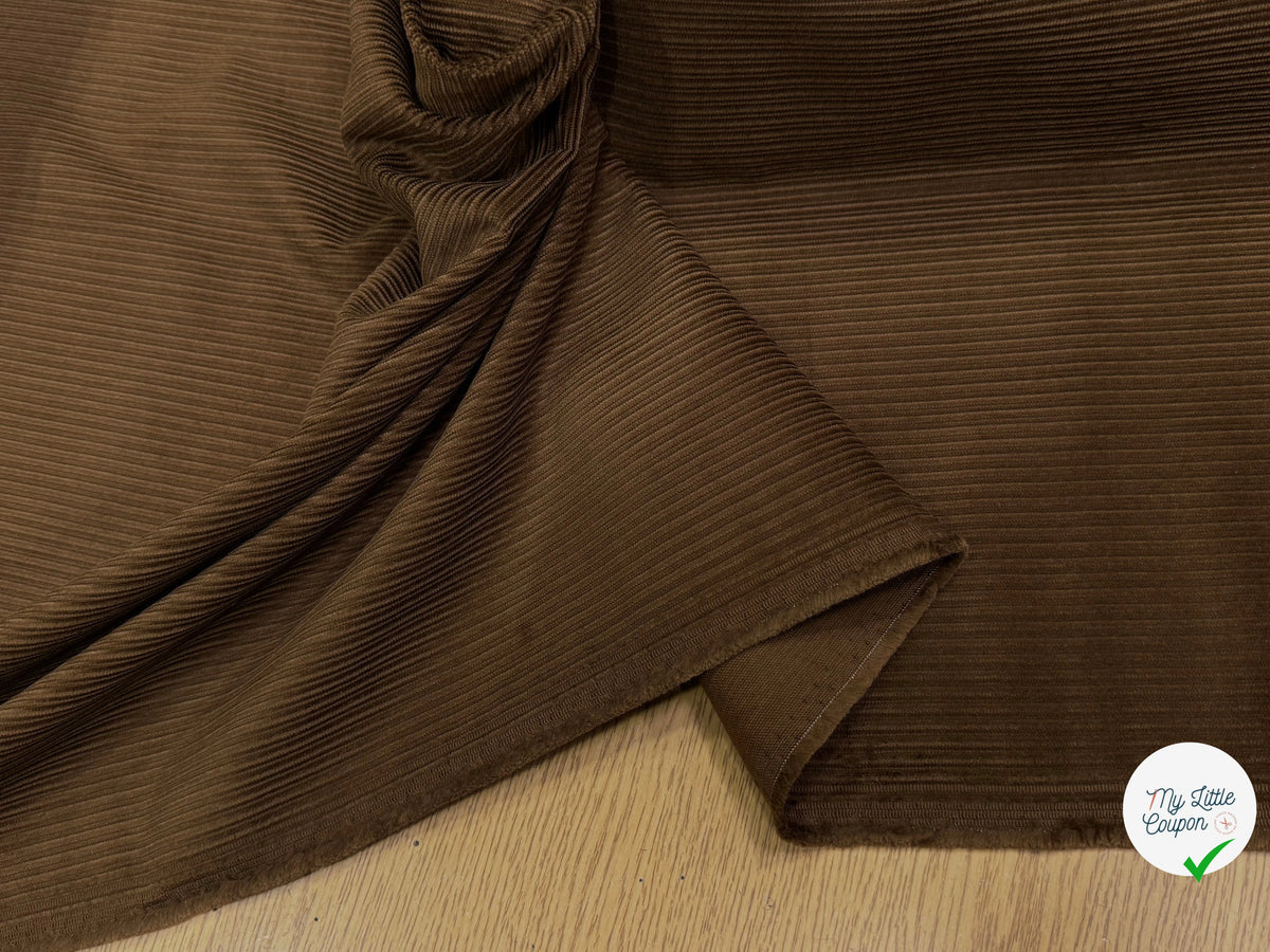 VELOURS DE COTON FANTAISIE 400 RAIES BRONZE 100% COTON - My Little Coupon