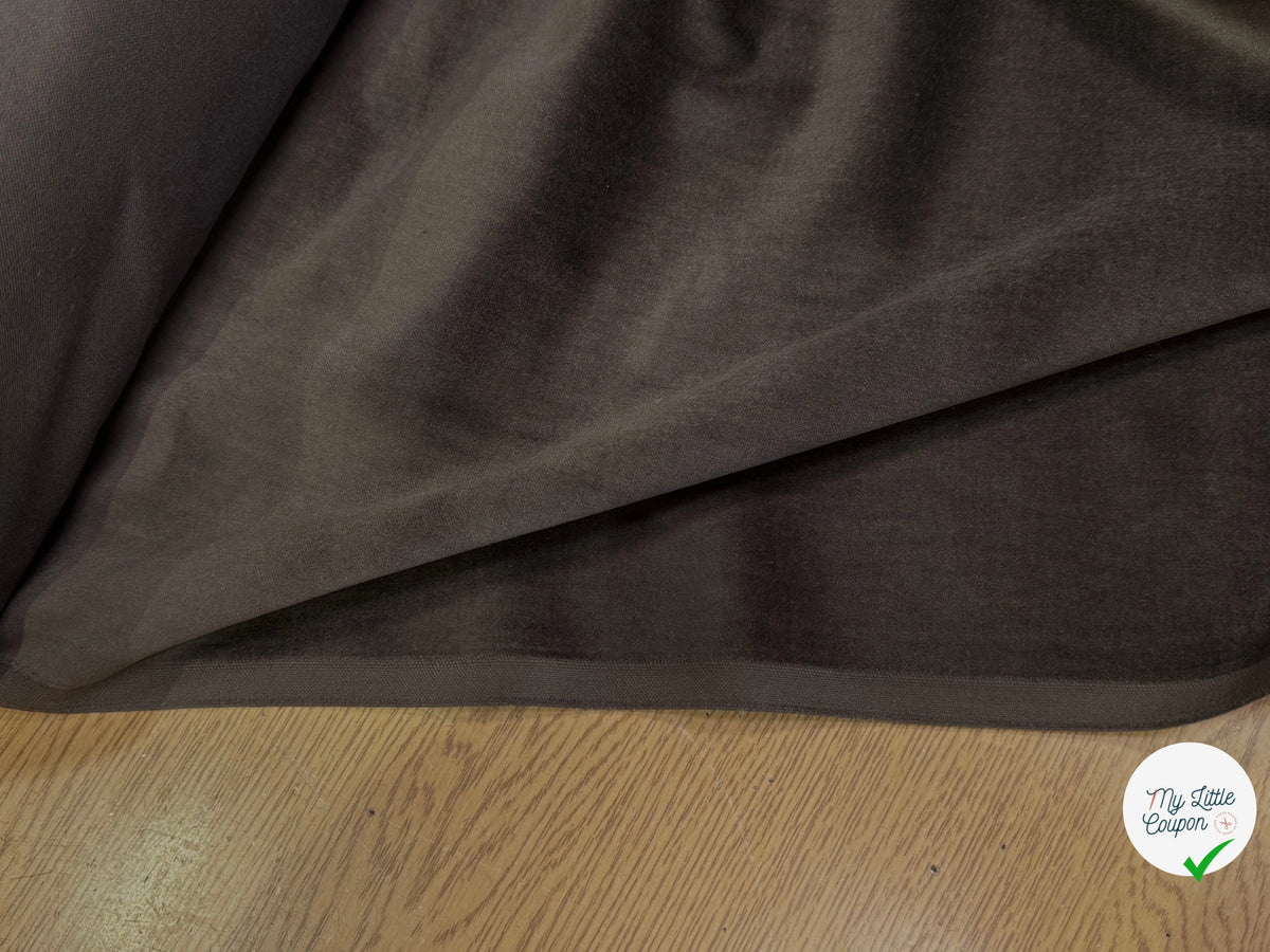 VELOURS DE COTON FAUX-UNI BRUN 100% COTON - My Little Coupon