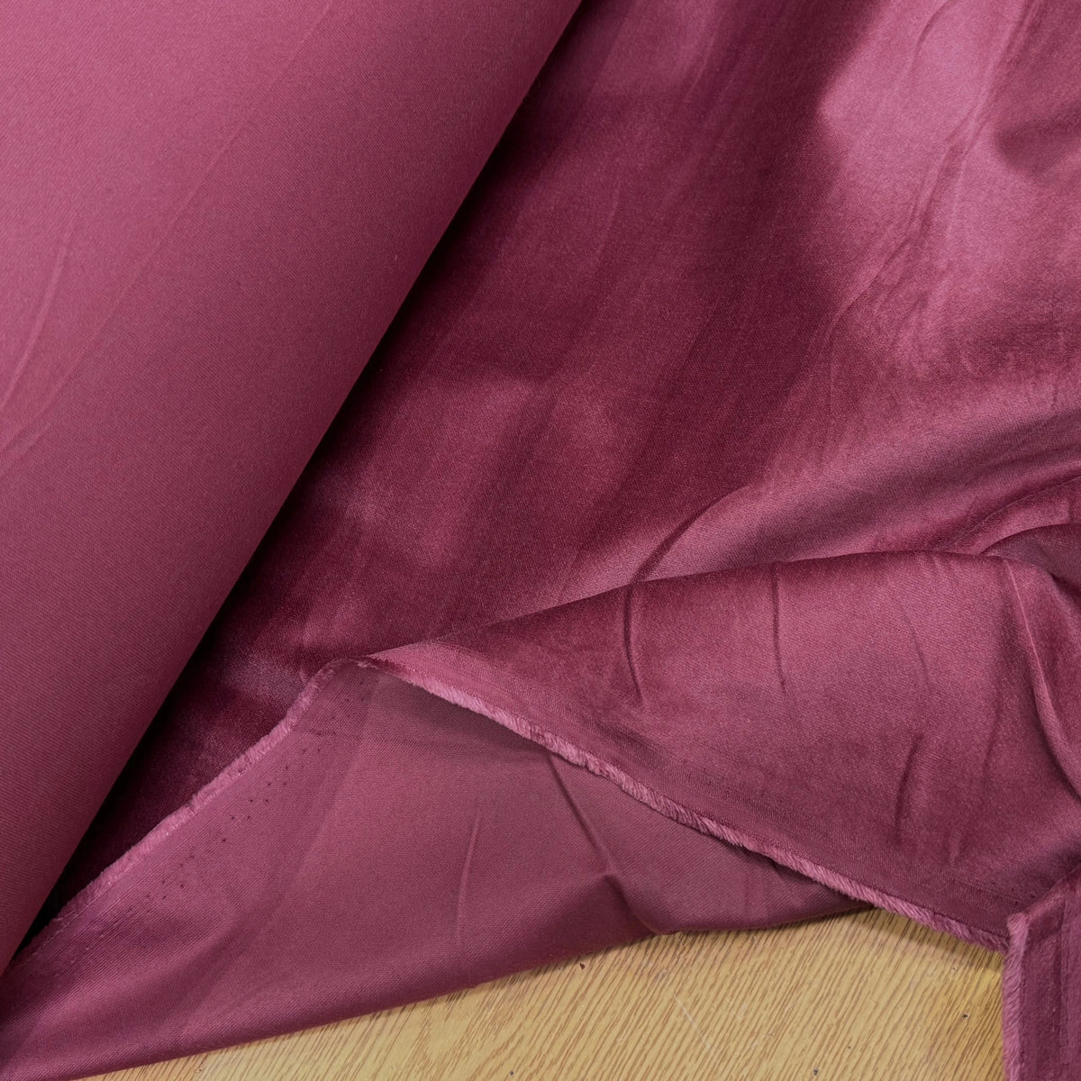 VELOURS DE COTON FAUX-UNI STRETCH BORDEAUX 98% COTON - My Little Coupon