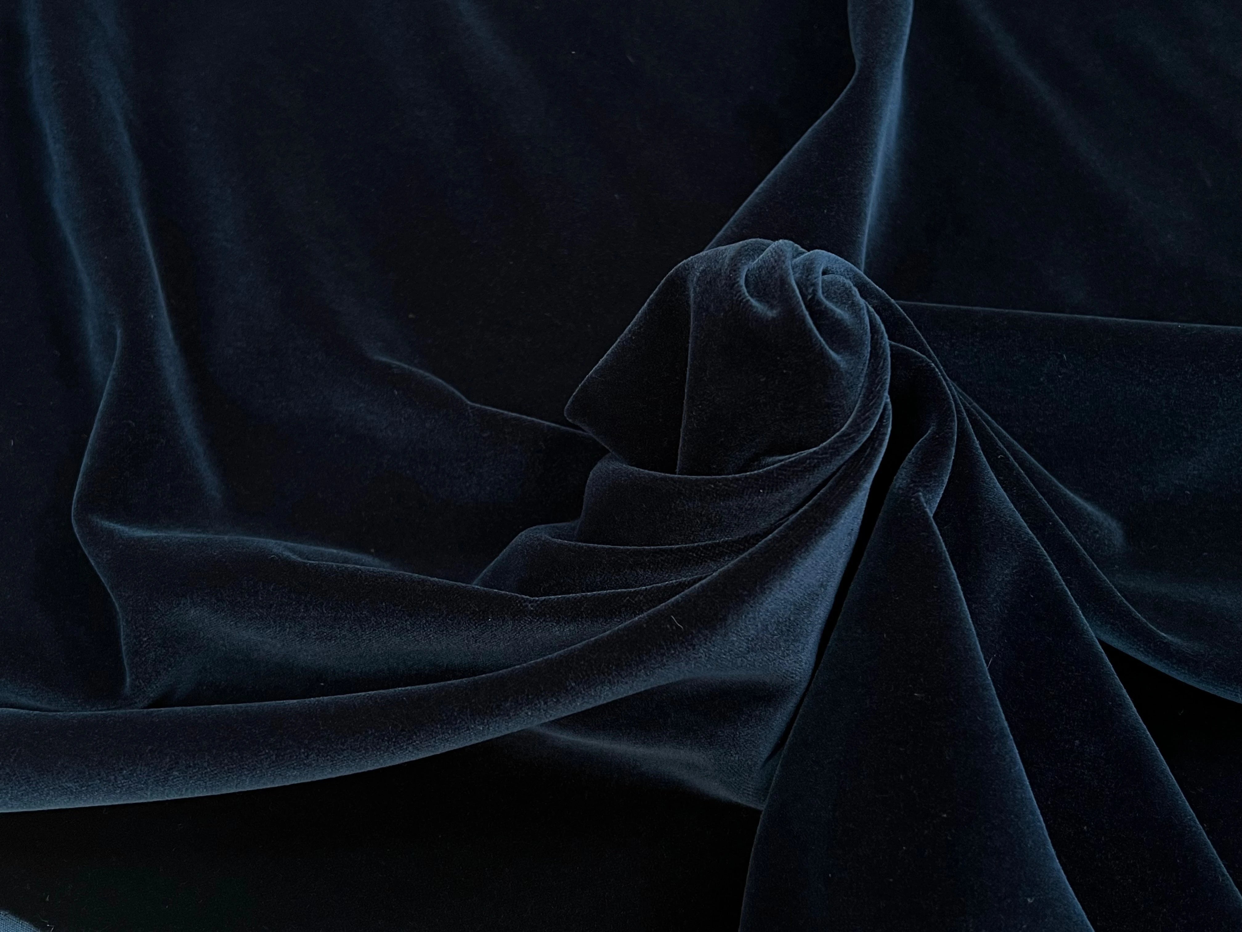 VELOURS DE COTON LISSE BLEU NUIT 100% COTON - My Little Coupon