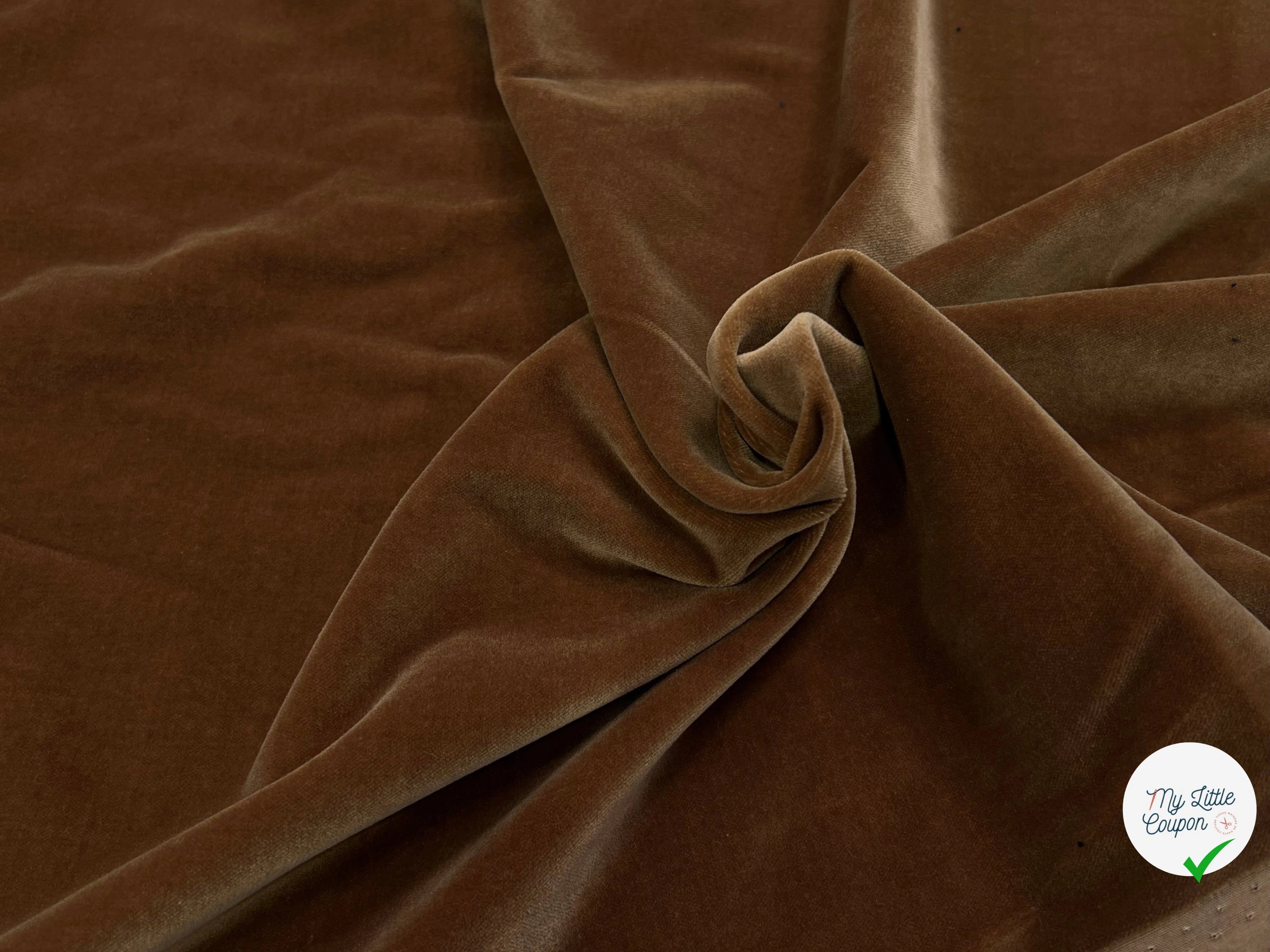 VELOURS DE COTON LISSE CARAMEL 100% COTON - My Little Coupon