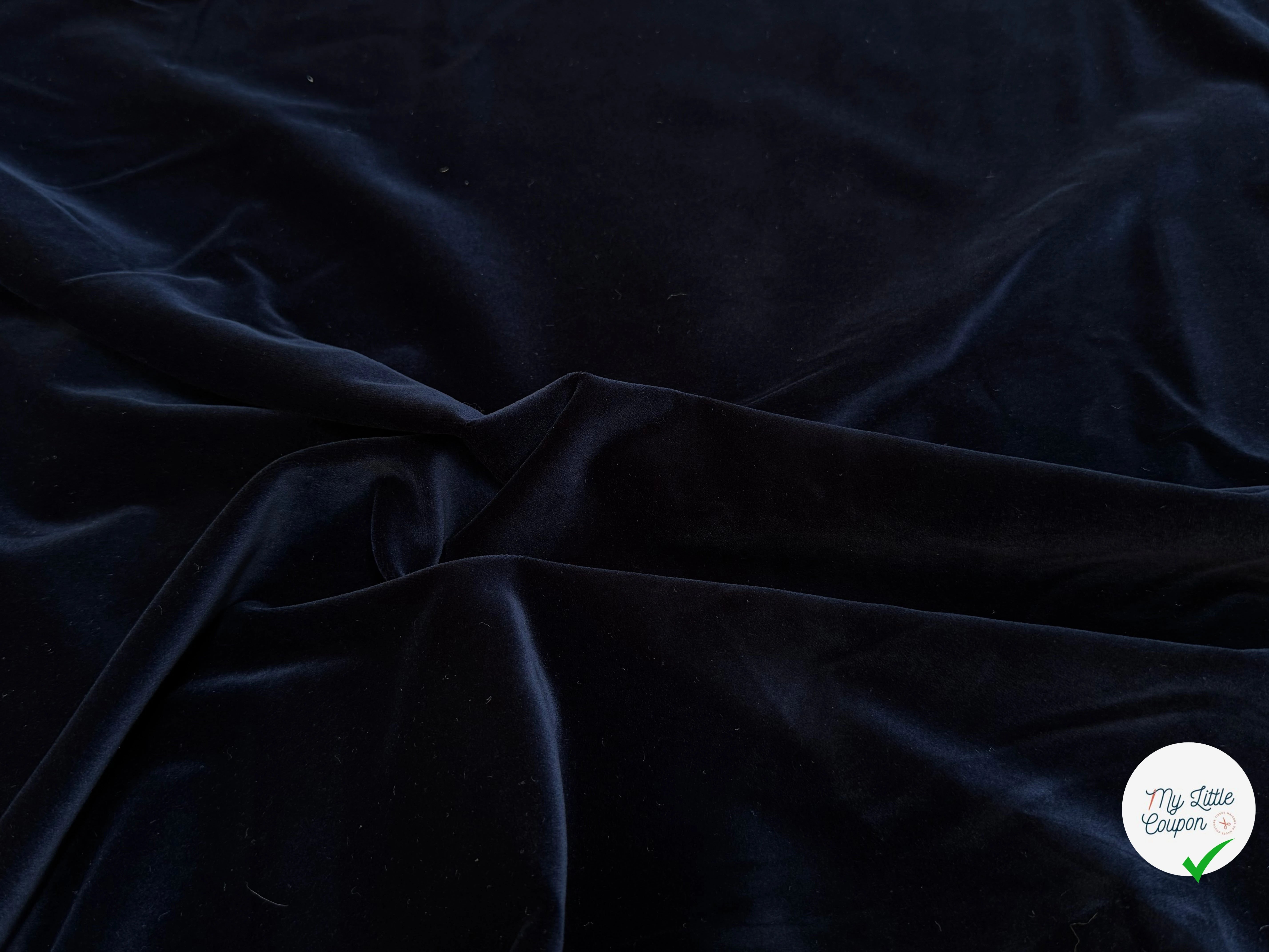 VELOURS DE COTON LISSE TOUT DOUX BLEU MARINE ULTRA BEAU - My Little Coupon