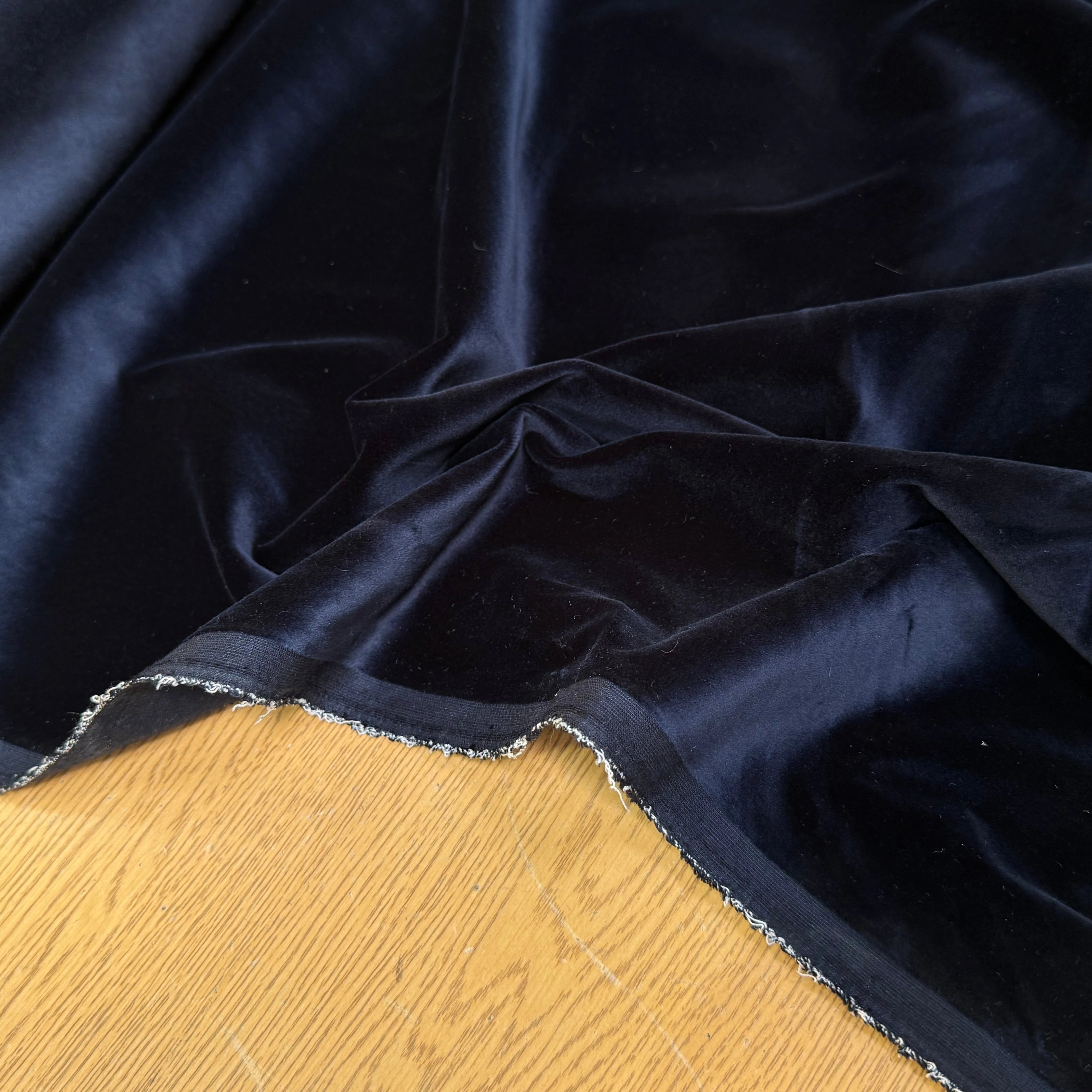 VELOURS DE COTON LISSE TOUT DOUX BLEU MARINE ULTRA BEAU - My Little Coupon