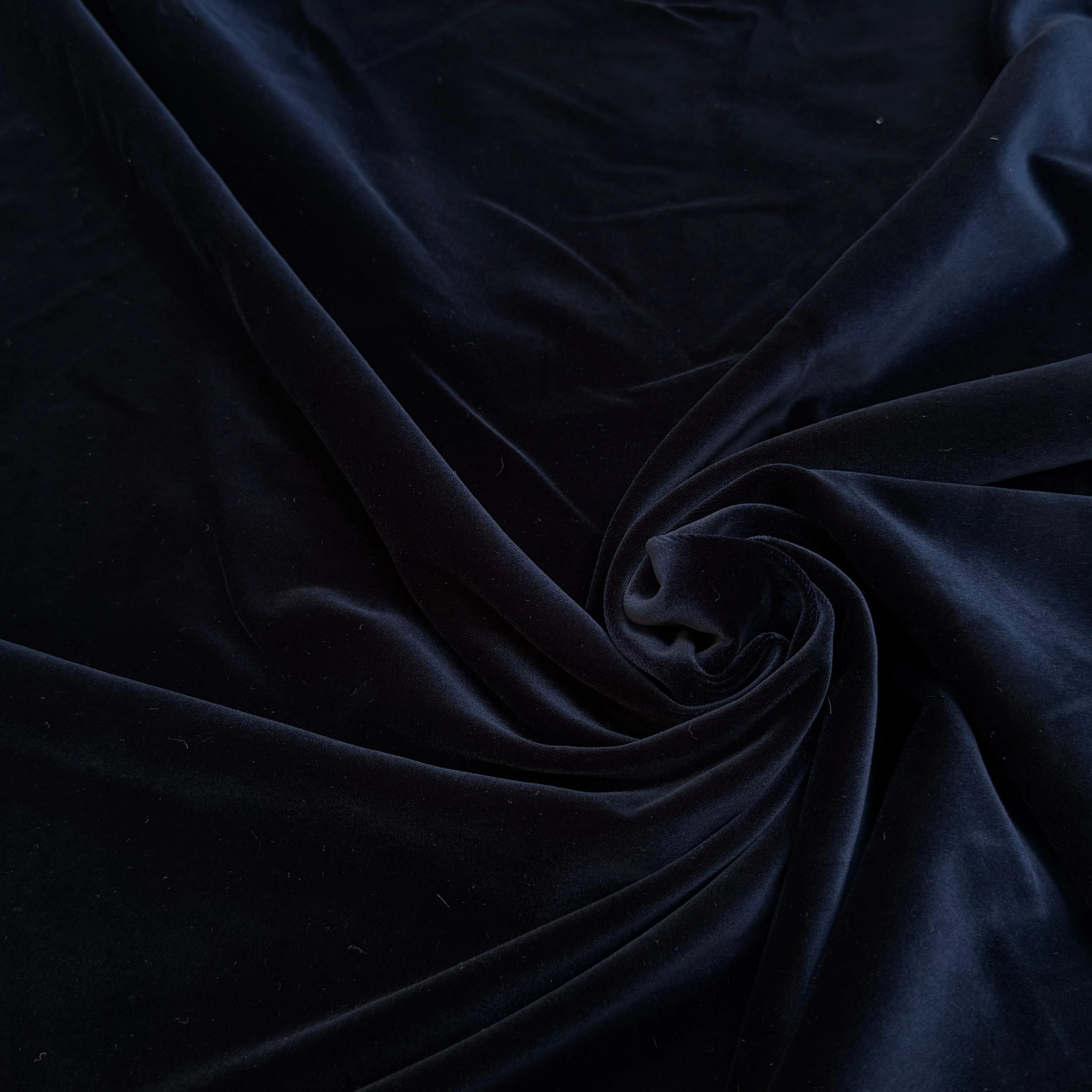 VELOURS DE COTON LISSE TOUT DOUX BLEU MARINE ULTRA BEAU - My Little Coupon