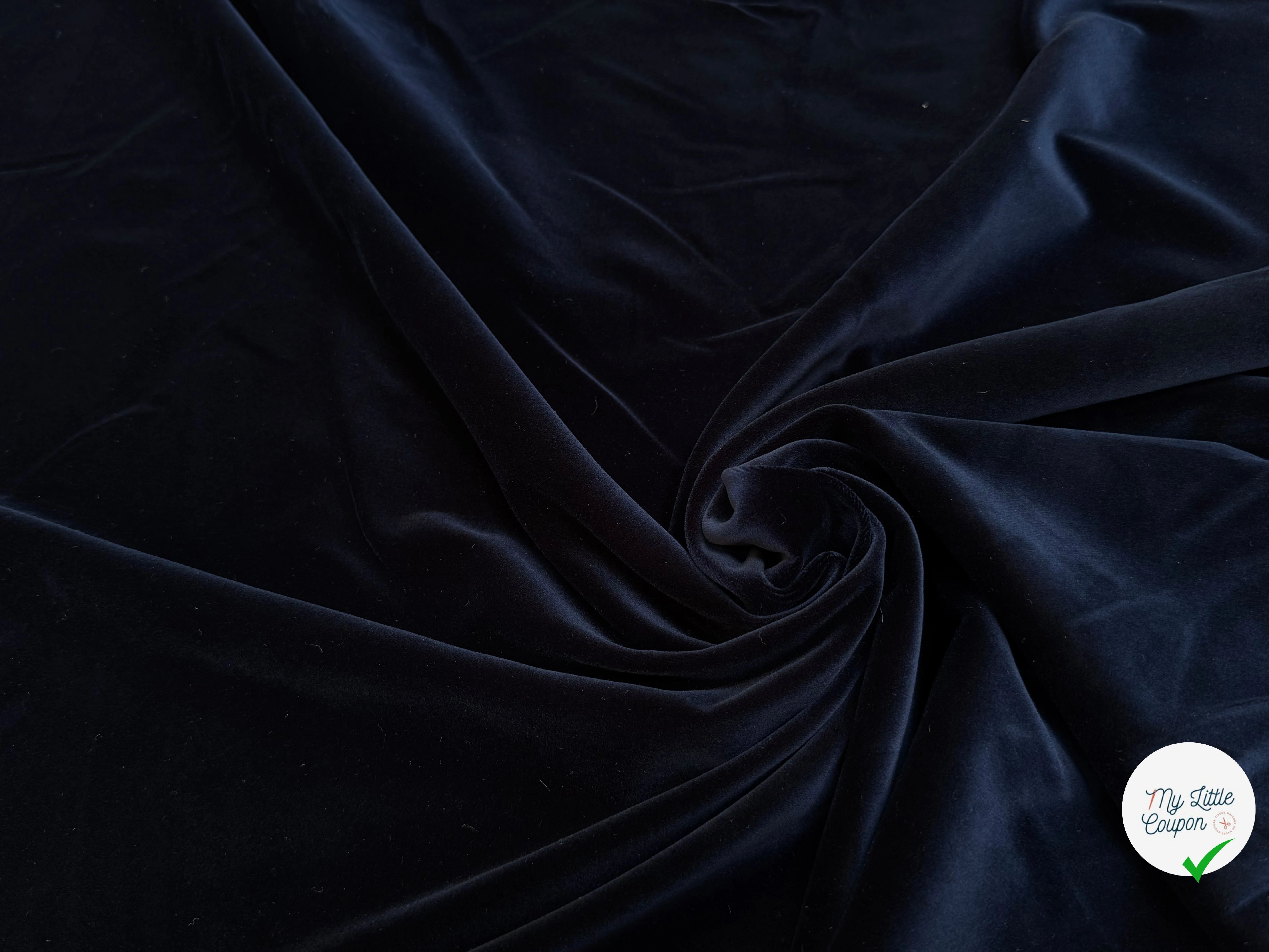 VELOURS DE COTON LISSE TOUT DOUX BLEU MARINE ULTRA BEAU - My Little Coupon
