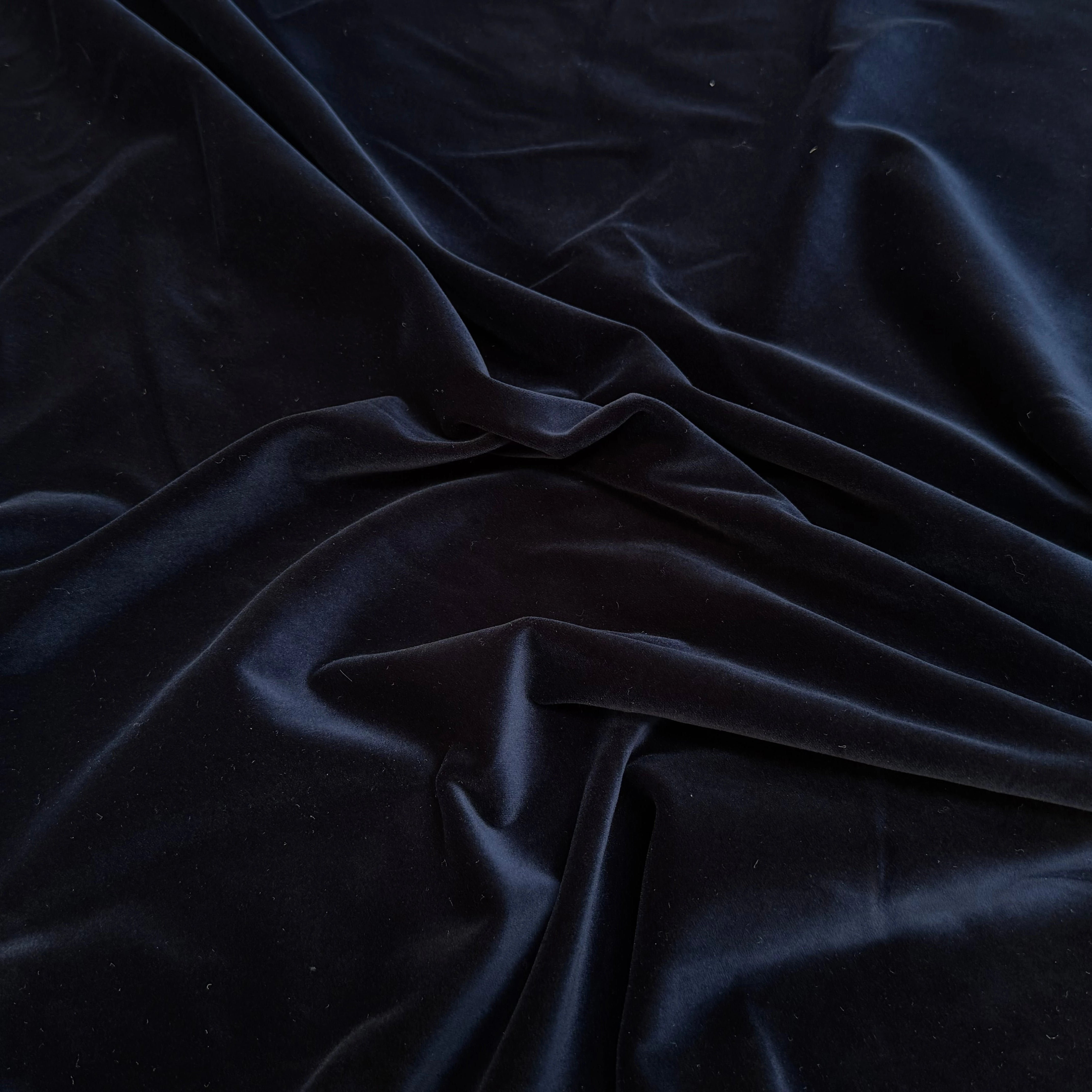 VELOURS DE COTON LISSE TOUT DOUX BLEU MARINE ULTRA BEAU - My Little Coupon