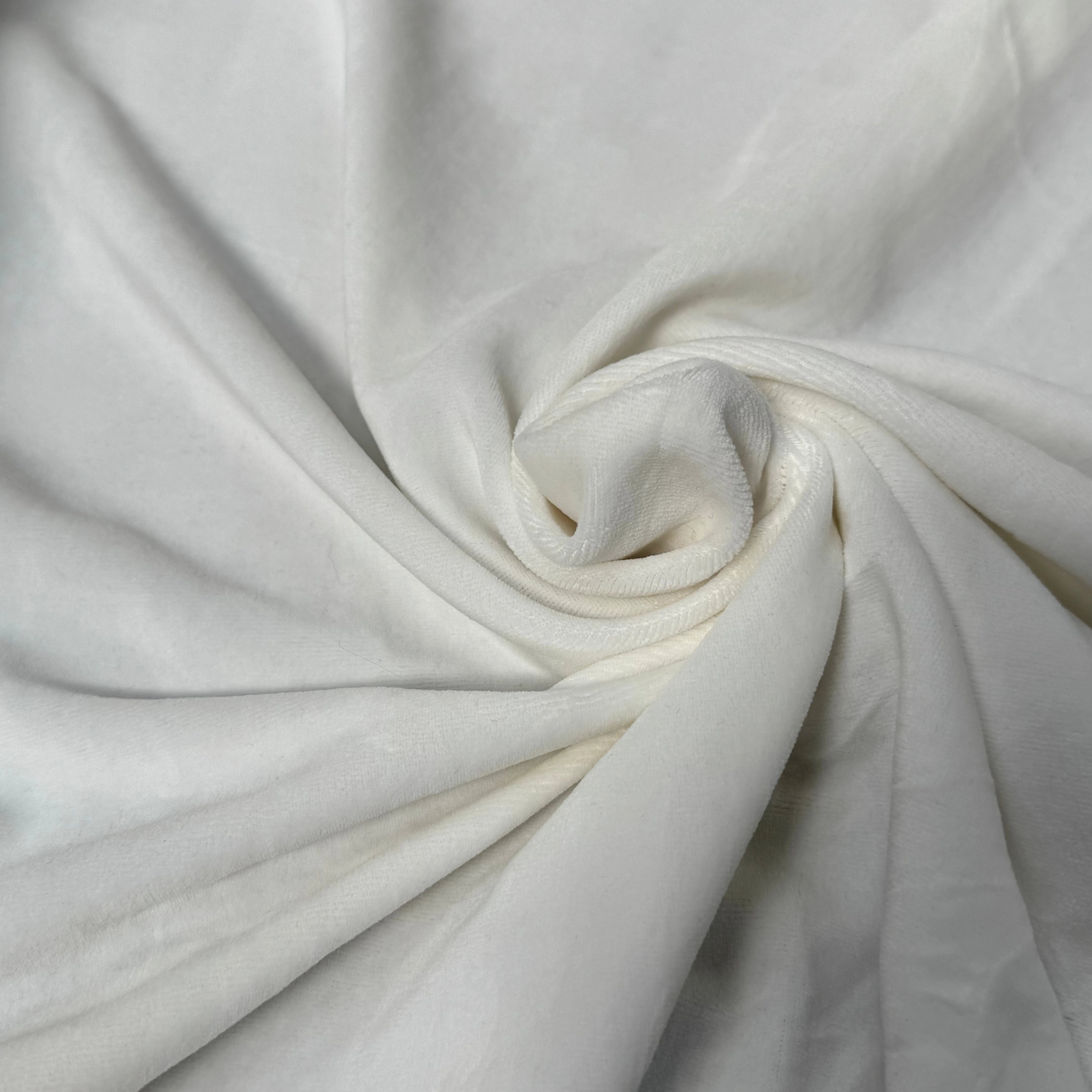 VELOURS DE COTON MOUSSE STRETCH BLANC CASSÉ TOUCHER DOUX - My Little Coupon