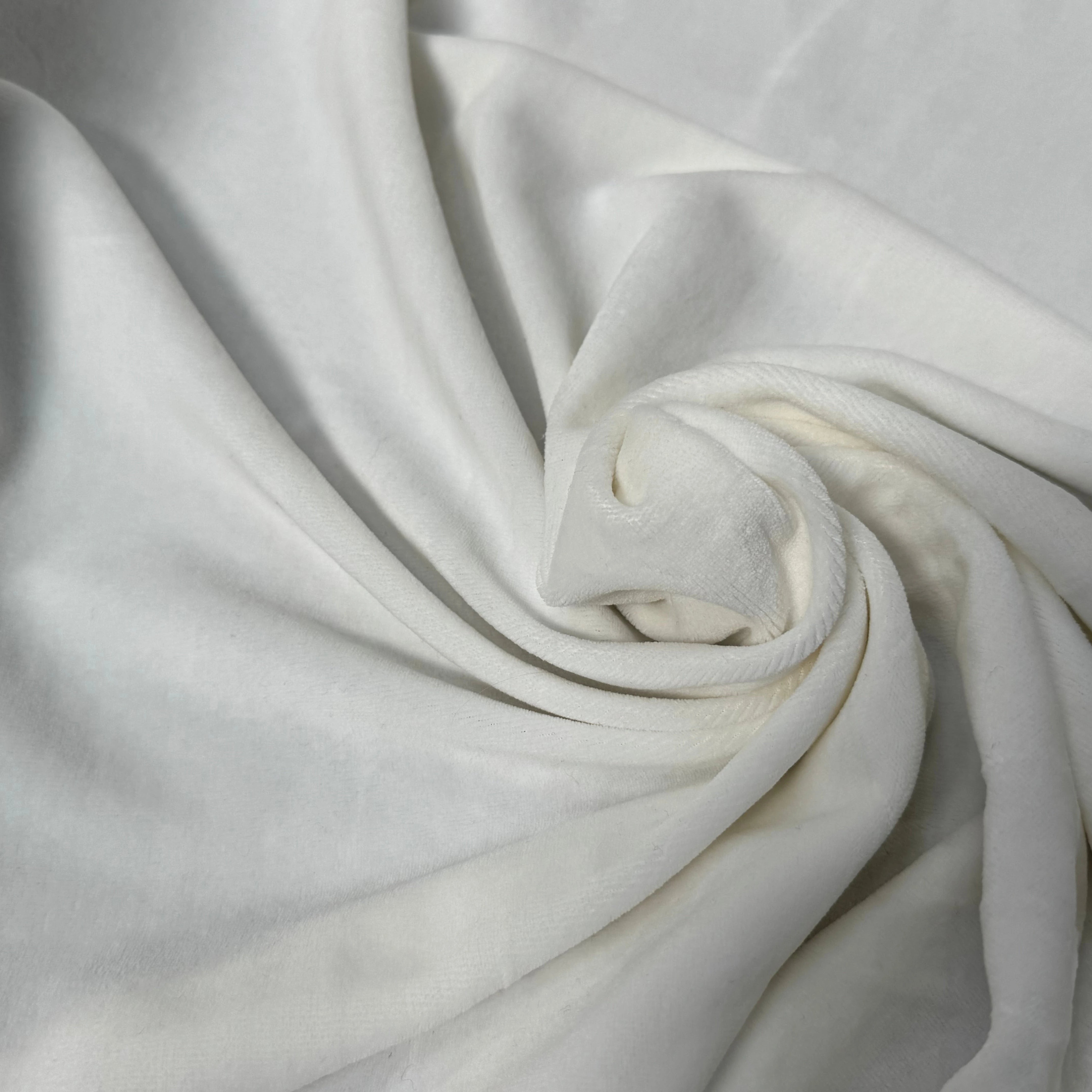 VELOURS DE COTON MOUSSE STRETCH BLANC CASSÉ TOUCHER DOUX - My Little Coupon