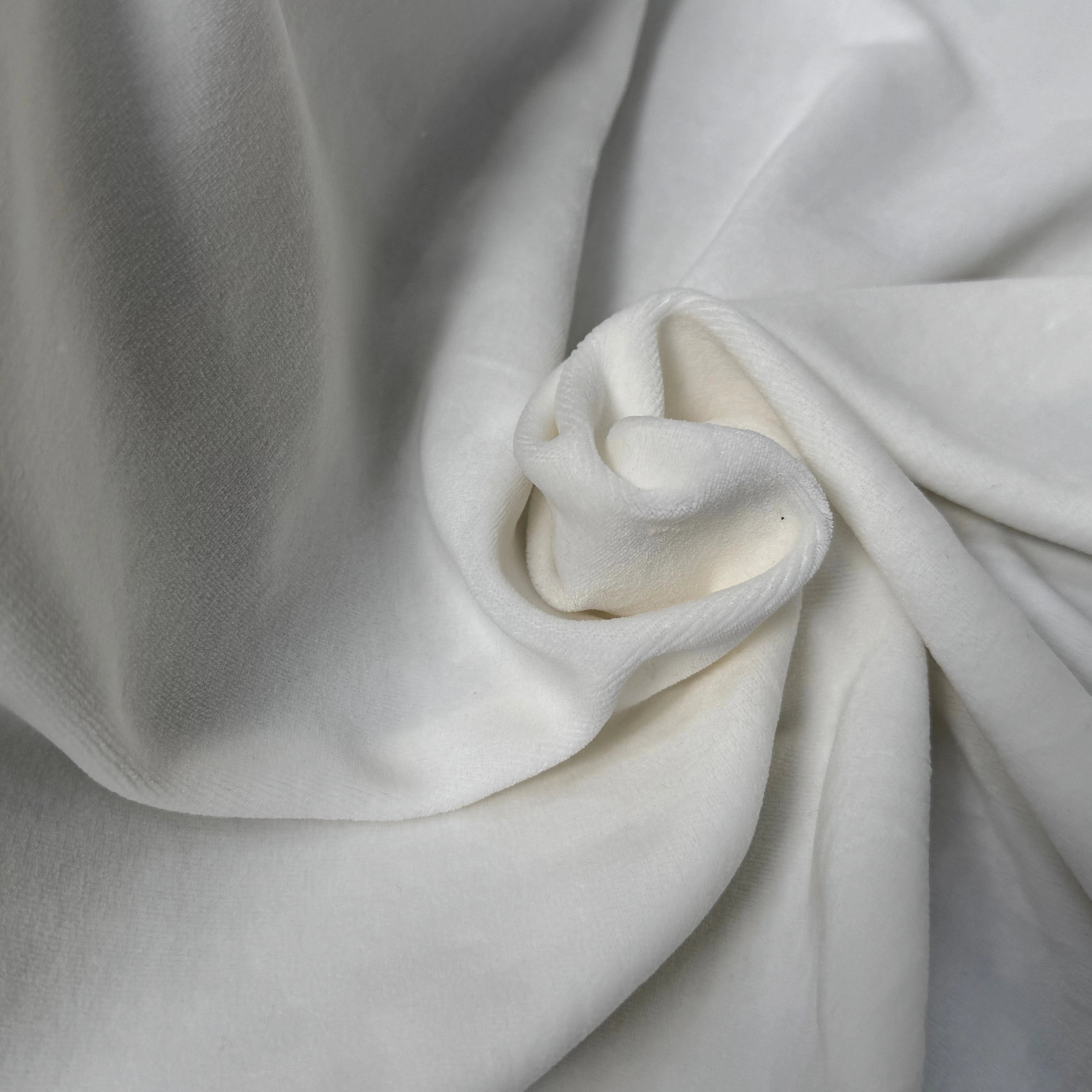 VELOURS DE COTON MOUSSE STRETCH BLANC CASSÉ TOUCHER DOUX - My Little Coupon