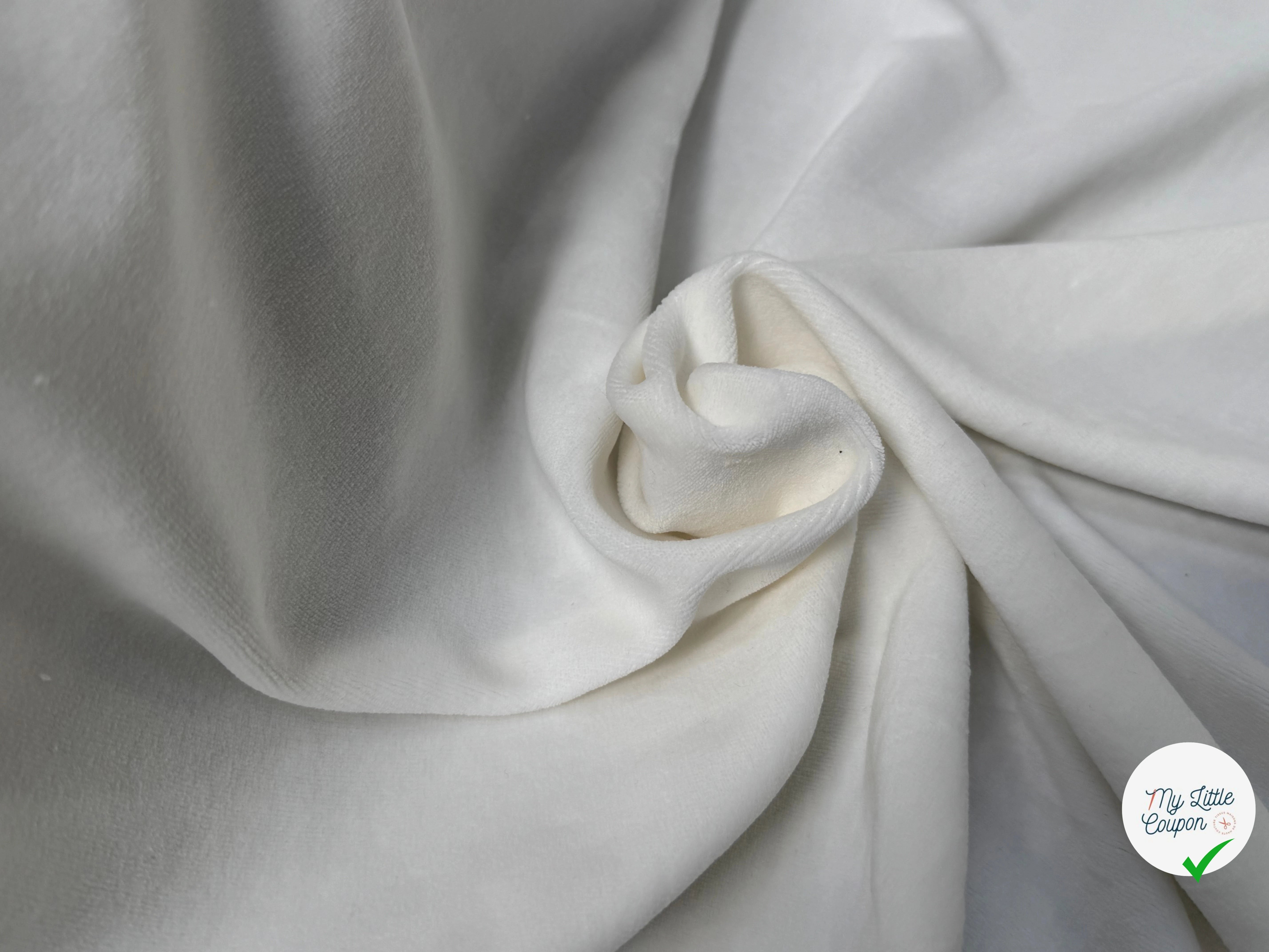 VELOURS DE COTON MOUSSE STRETCH BLANC CASSÉ TOUCHER DOUX - My Little Coupon
