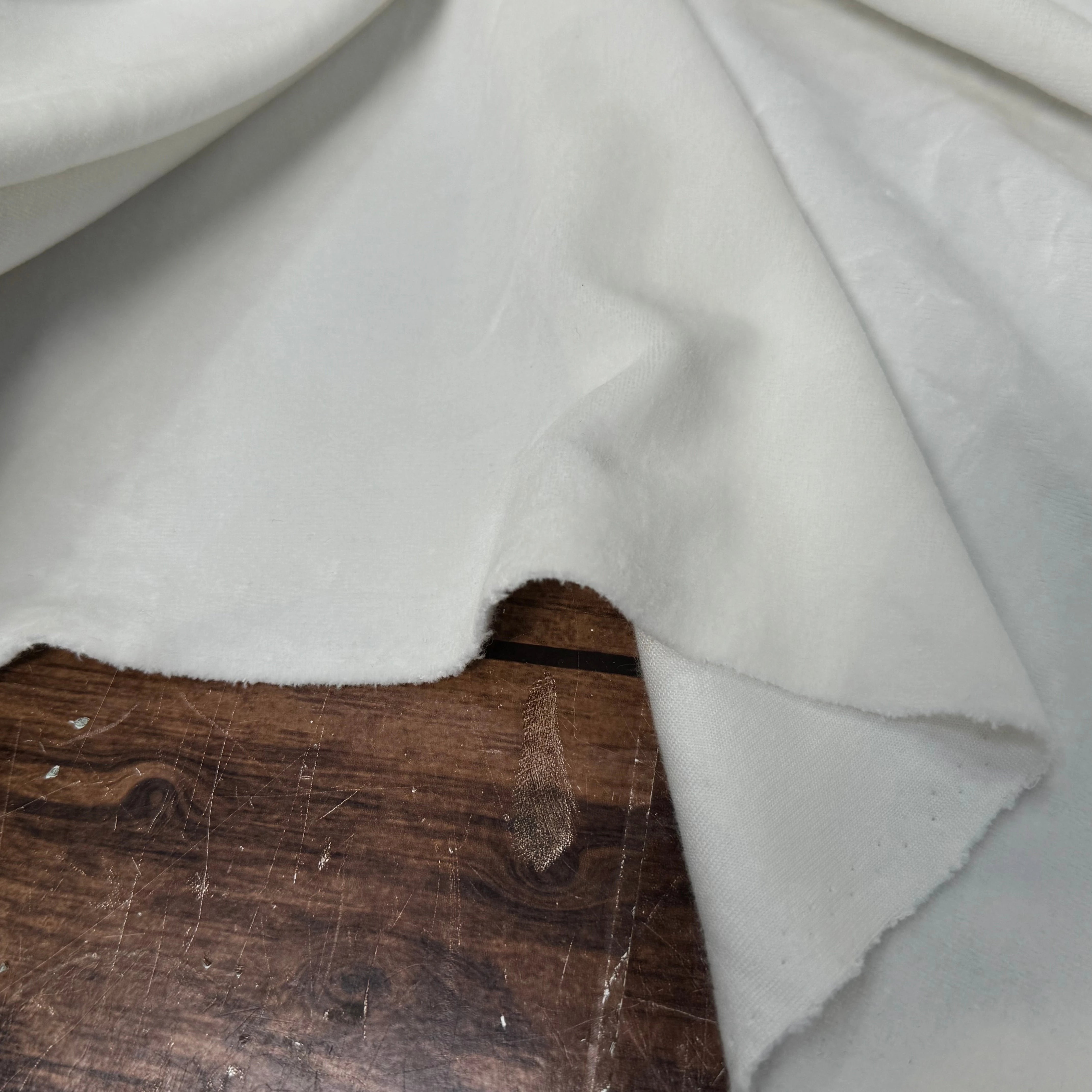 VELOURS DE COTON MOUSSE STRETCH BLANC CASSÉ TOUCHER DOUX - My Little Coupon