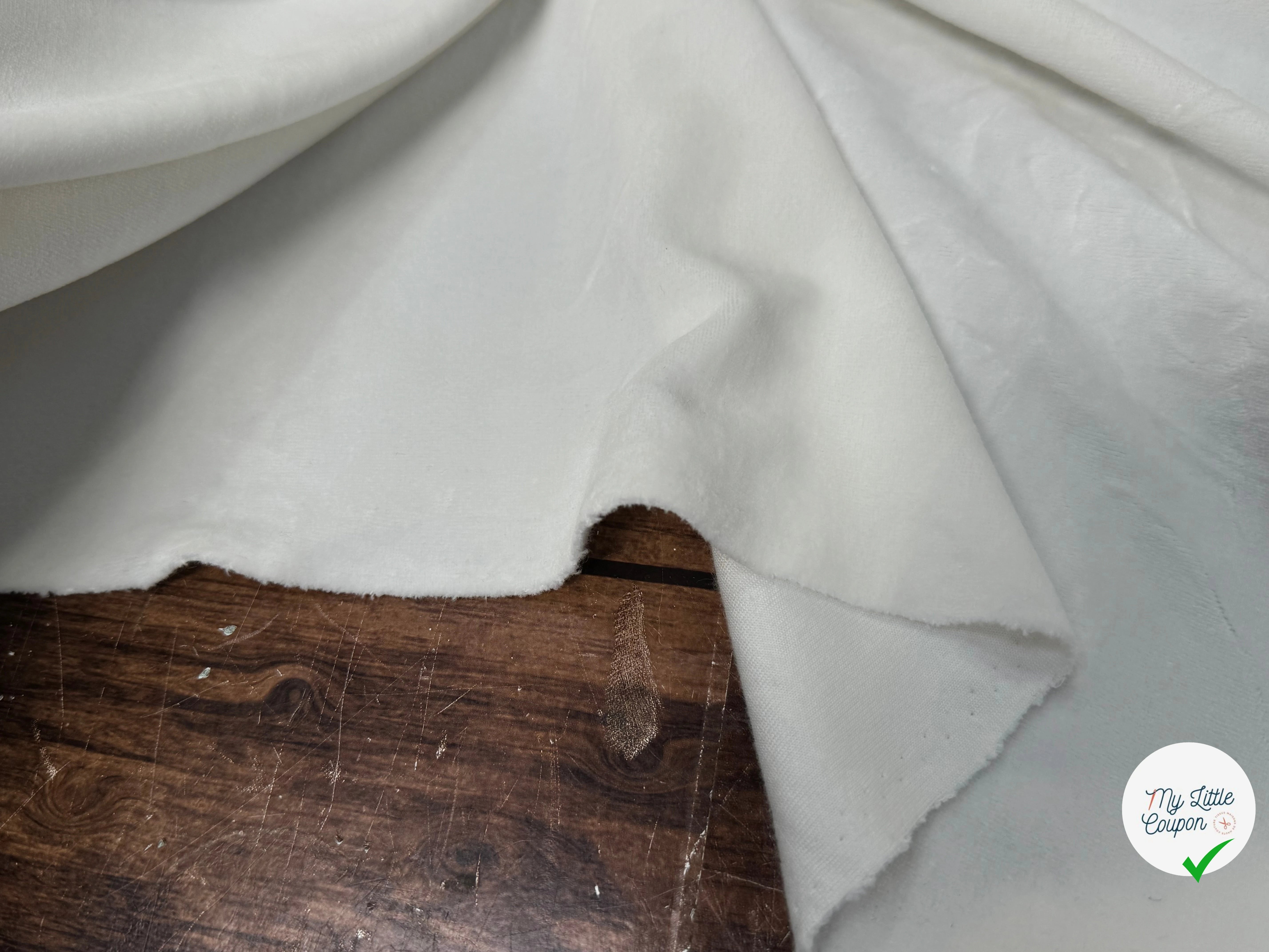 VELOURS DE COTON MOUSSE STRETCH BLANC CASSÉ TOUCHER DOUX - My Little Coupon