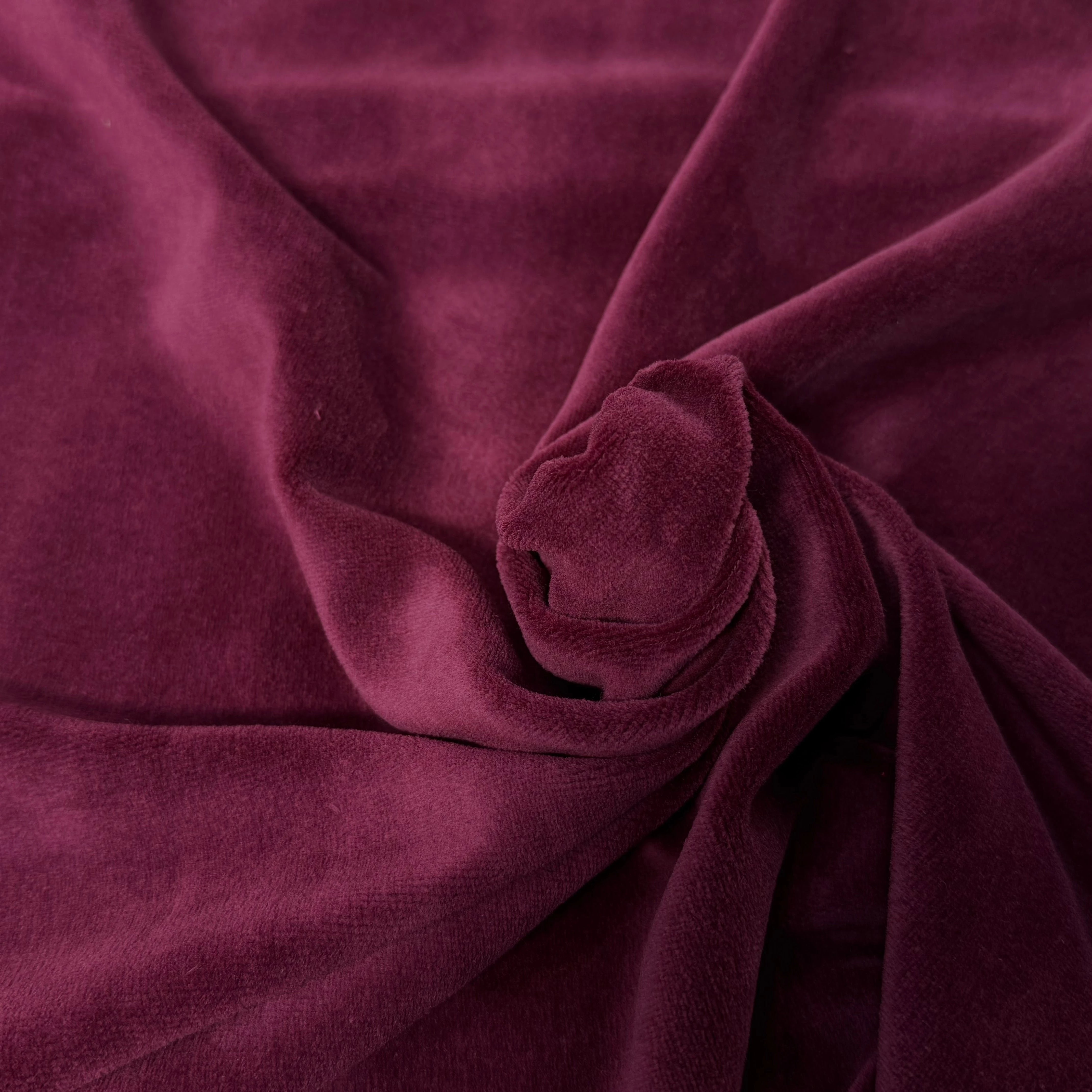 VELOURS DE COTON MOUSSE STRETCH BORDEAUX TOUCHER DOUX - My Little Coupon