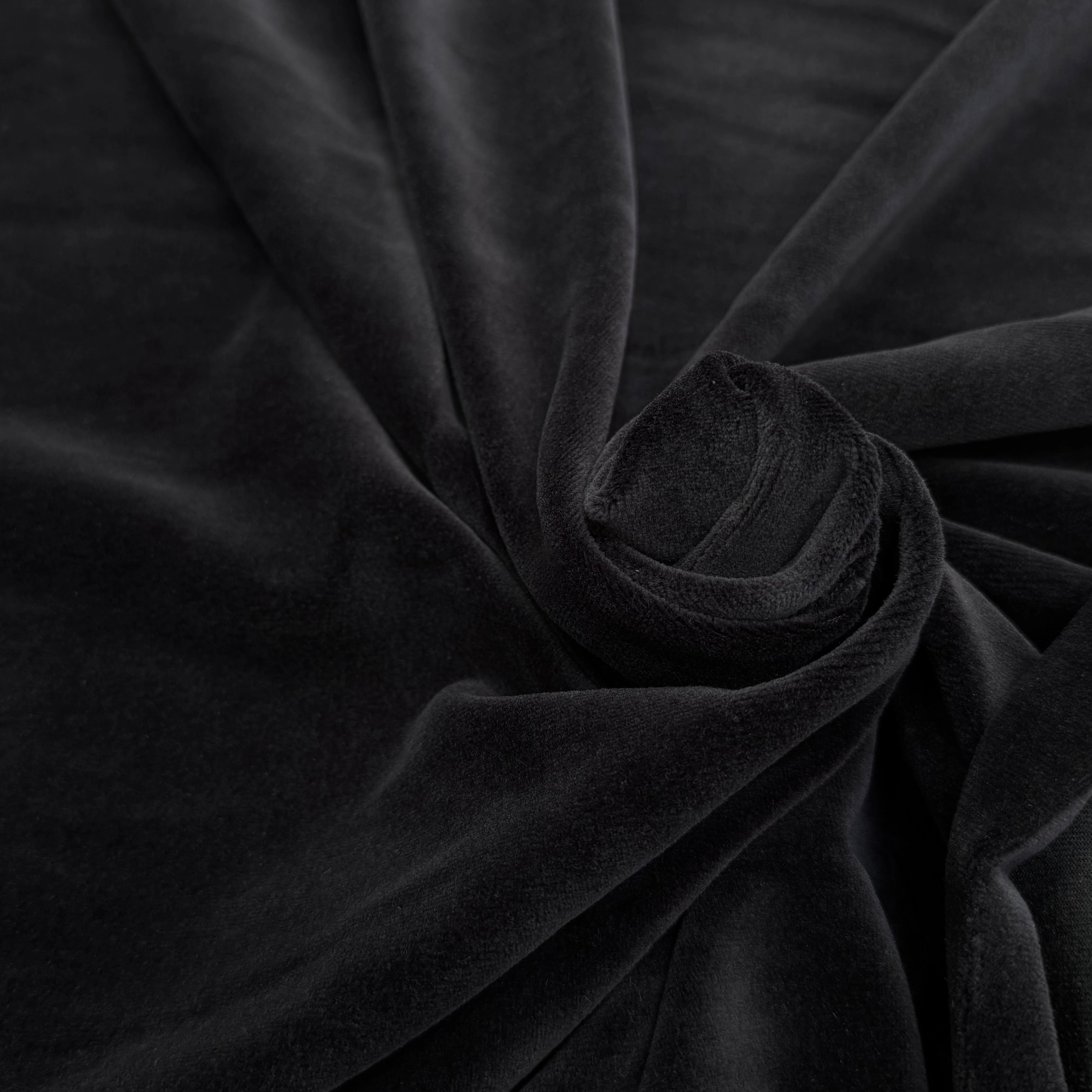 VELOURS DE COTON MOUSSE STRETCH NOIR TOUCHER DOUX - My Little Coupon