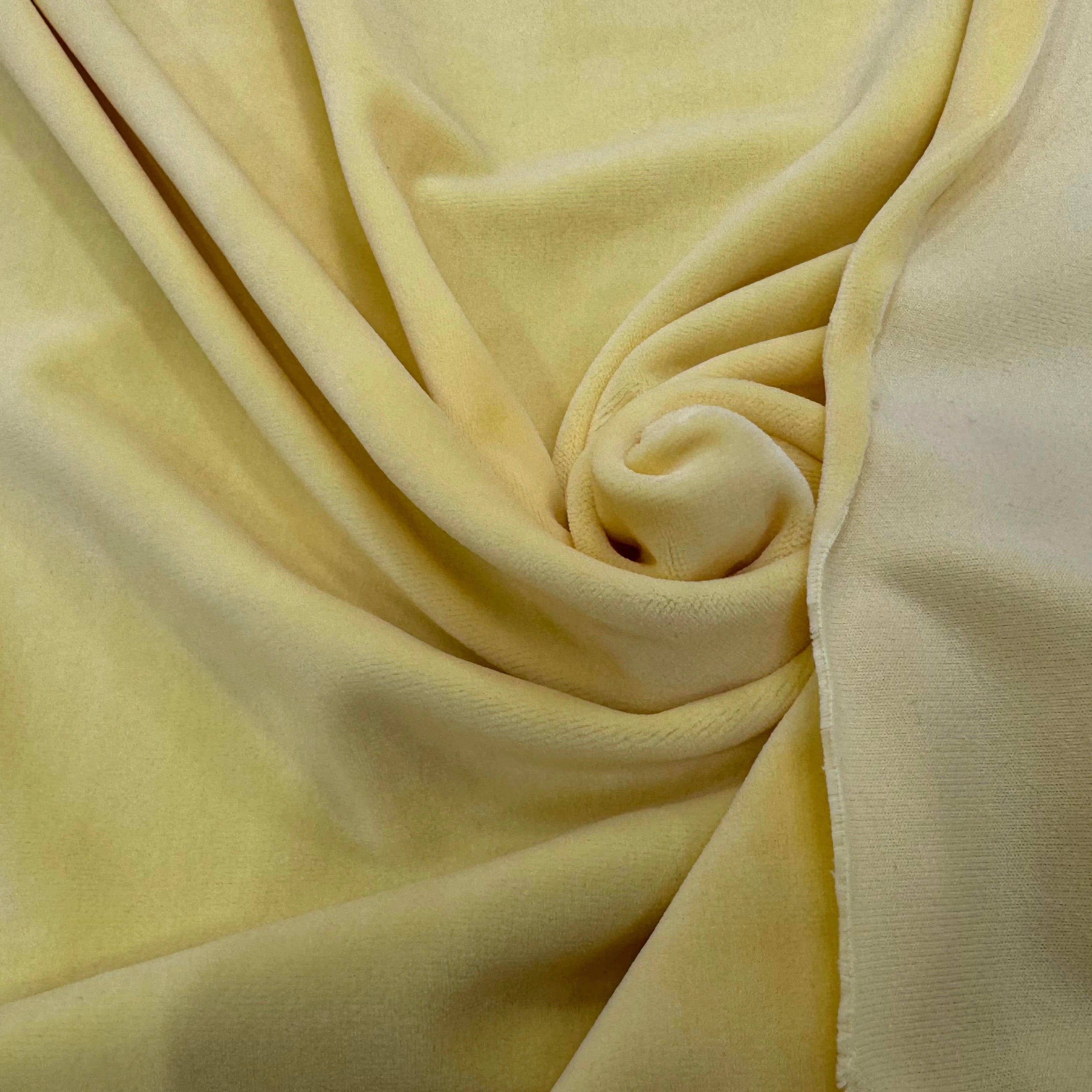 VELOURS DE COTON MOUSSE STRETCH PALE YELLOW TOUCHER DOUX - My Little Coupon