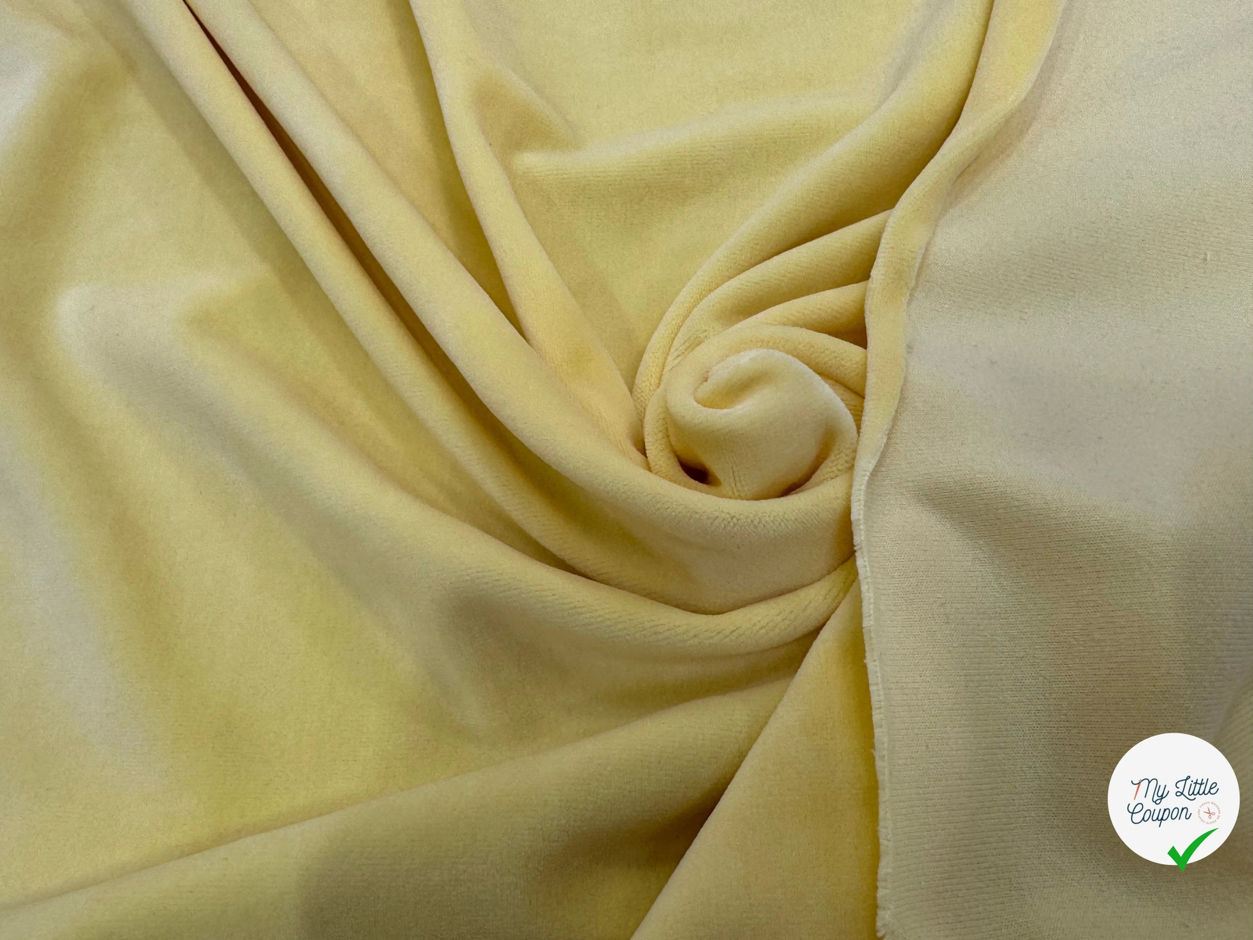 VELOURS DE COTON MOUSSE STRETCH PALE YELLOW TOUCHER DOUX - My Little Coupon