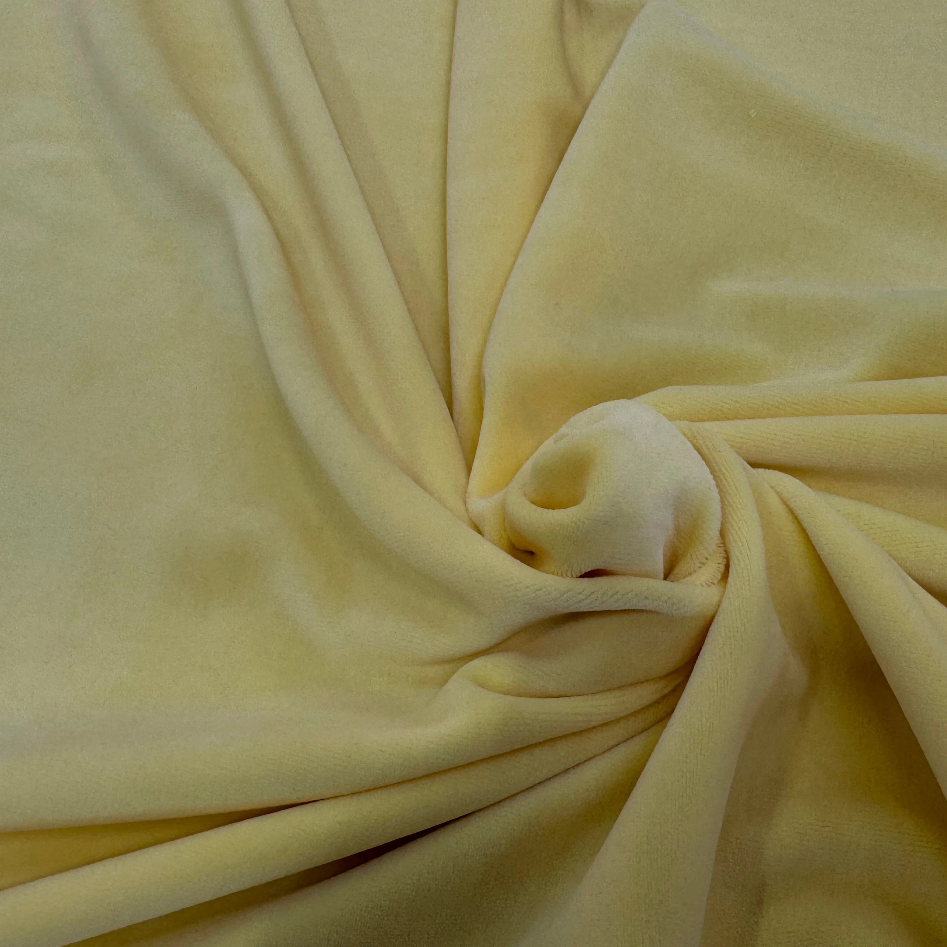 VELOURS DE COTON MOUSSE STRETCH PALE YELLOW TOUCHER DOUX - My Little Coupon