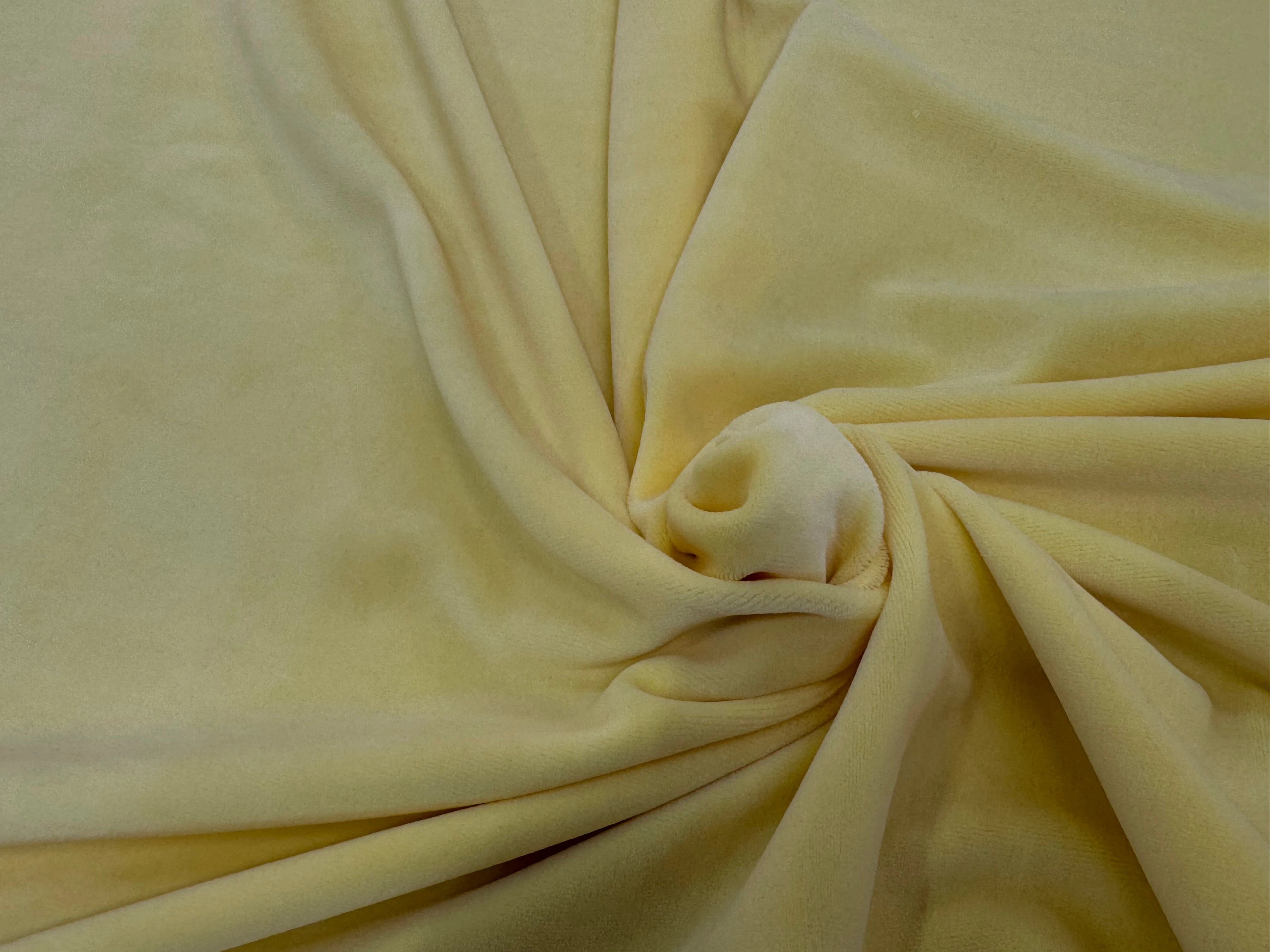 VELOURS DE COTON MOUSSE STRETCH PALE YELLOW TOUCHER DOUX - My Little Coupon