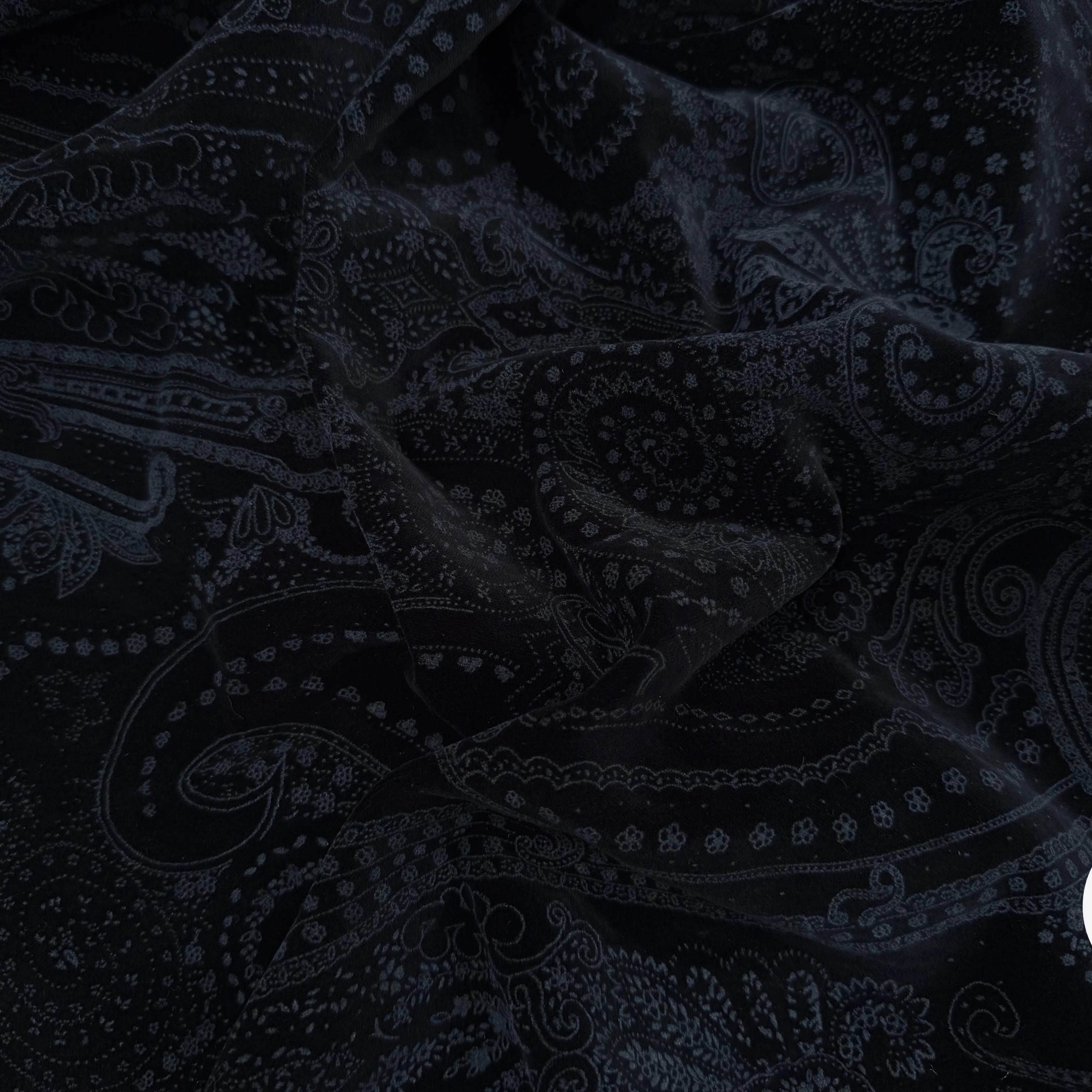 VELOURS DE COTON NOIR MOTIF ESPRIT PERSAN - My Little Coupon