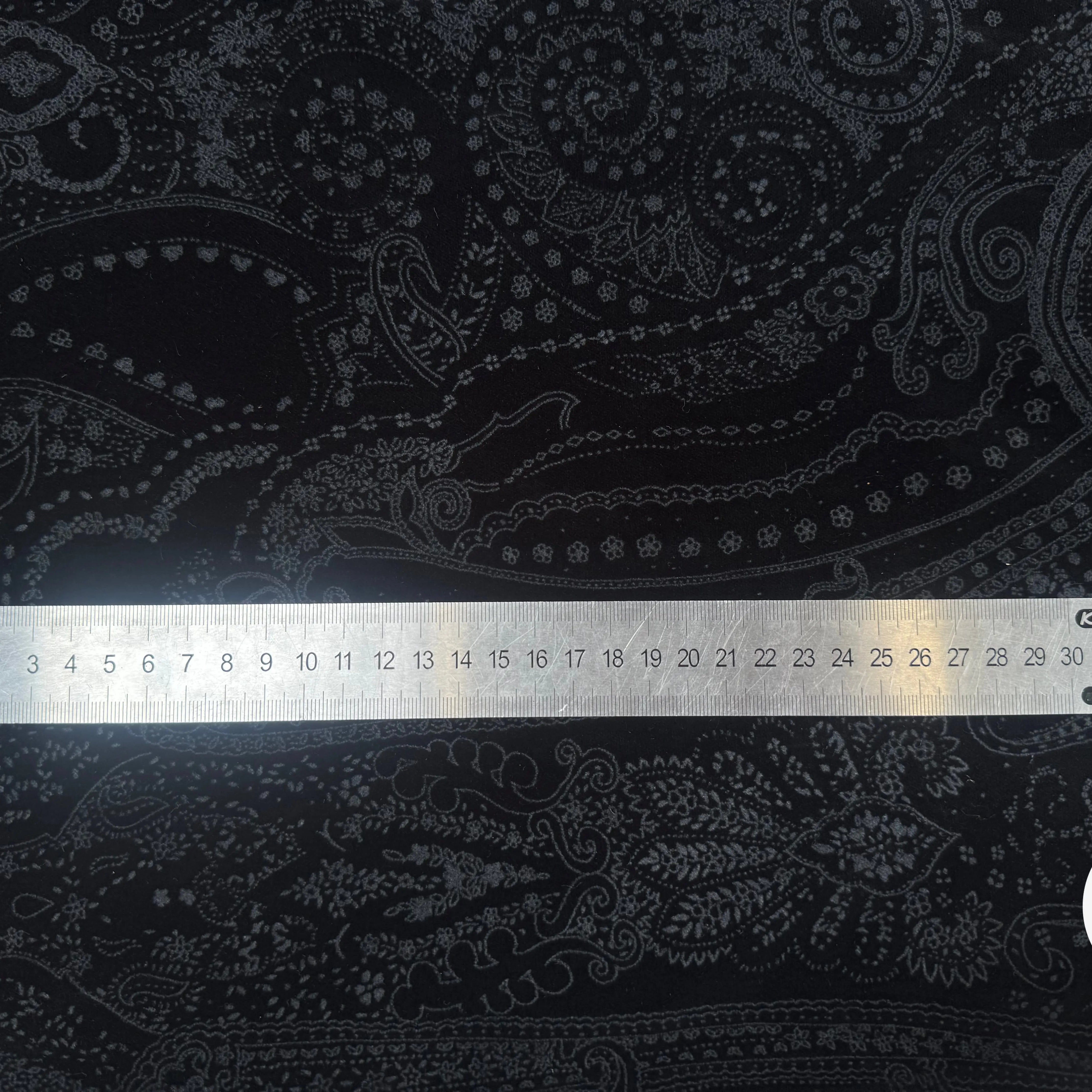 VELOURS DE COTON NOIR MOTIF ESPRIT PERSAN - My Little Coupon