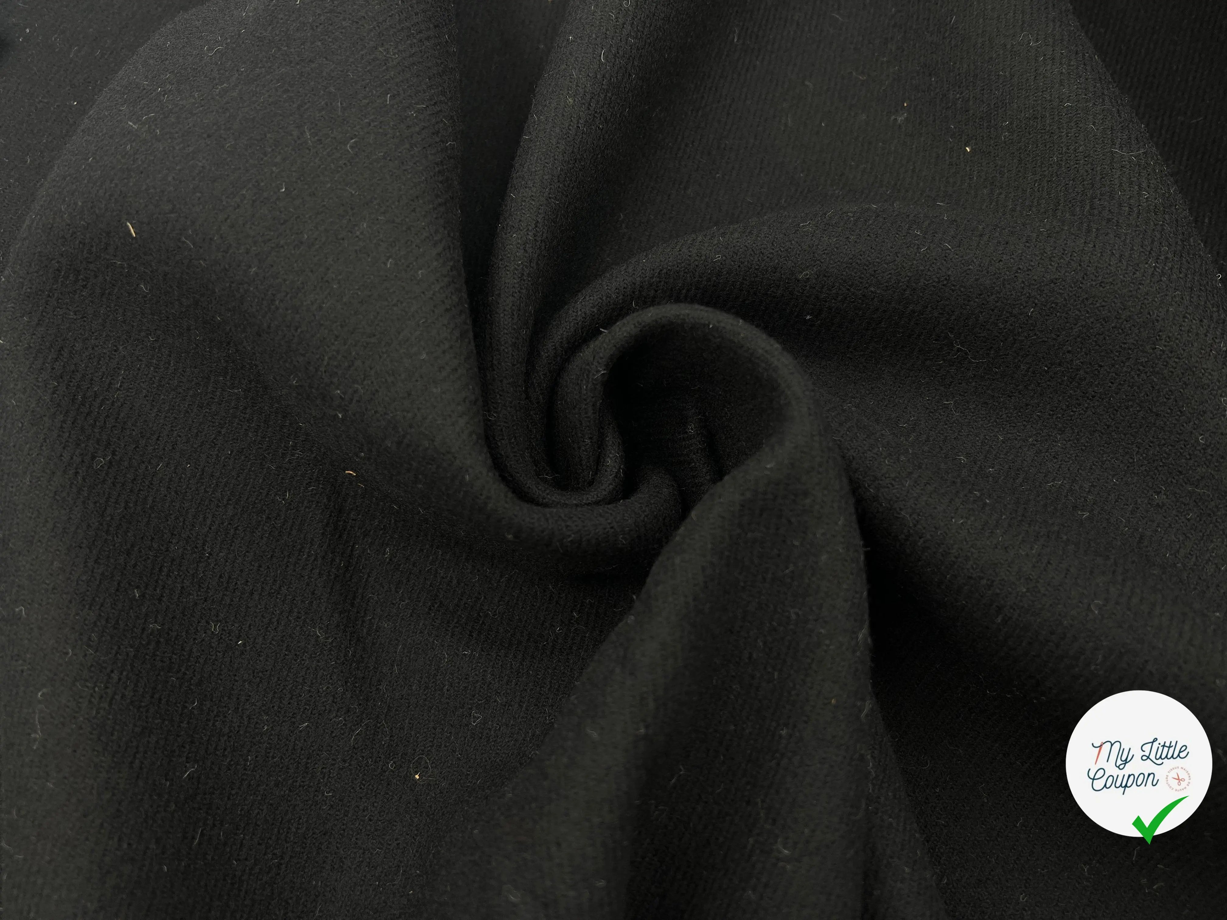 VELOURS DE LAINE NOIR STRIĂ - My Little Coupon - tissu - coudre