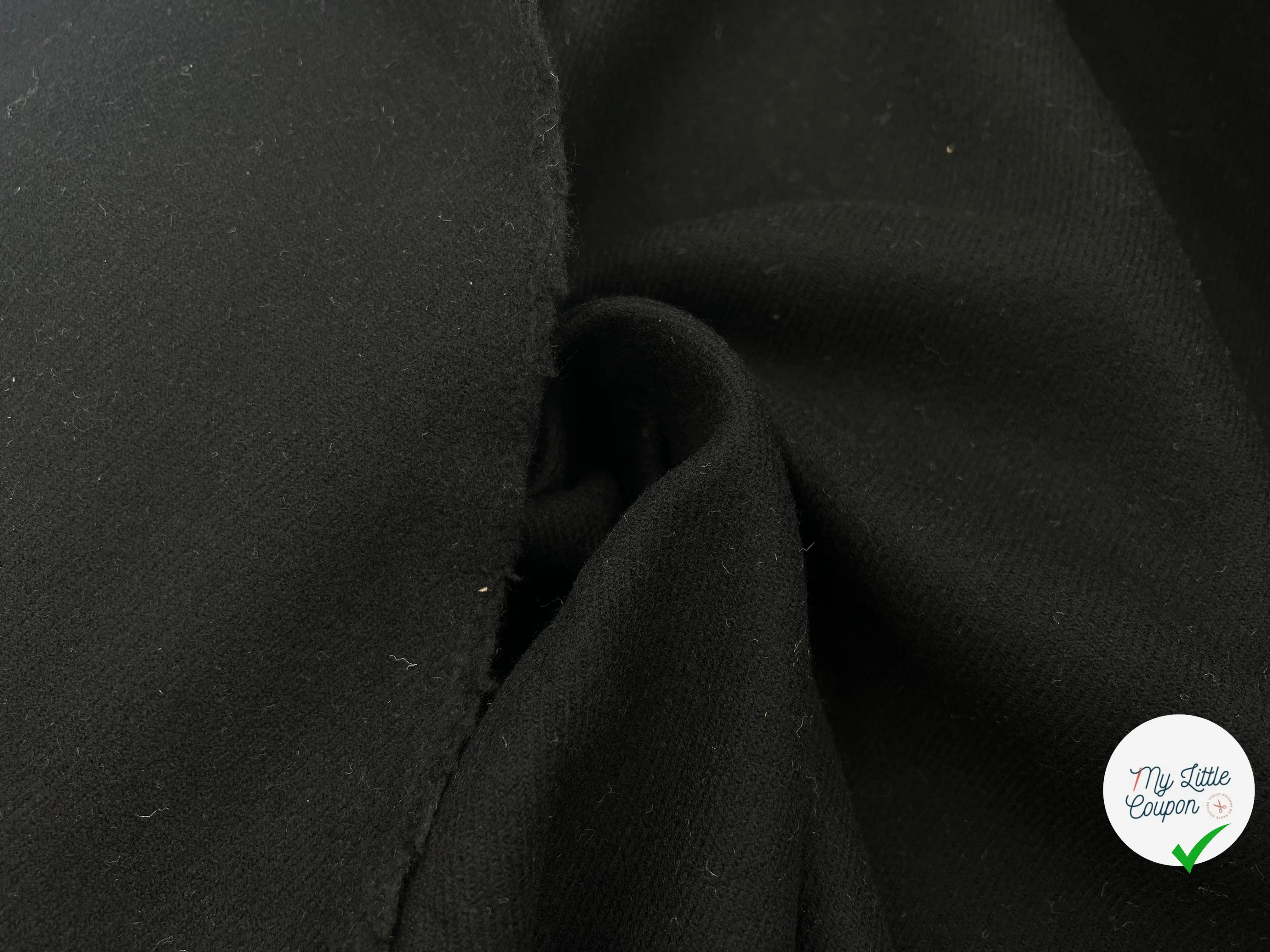 VELOURS DE LAINE NOIR STRIĂ - My Little Coupon - tissu - coudre