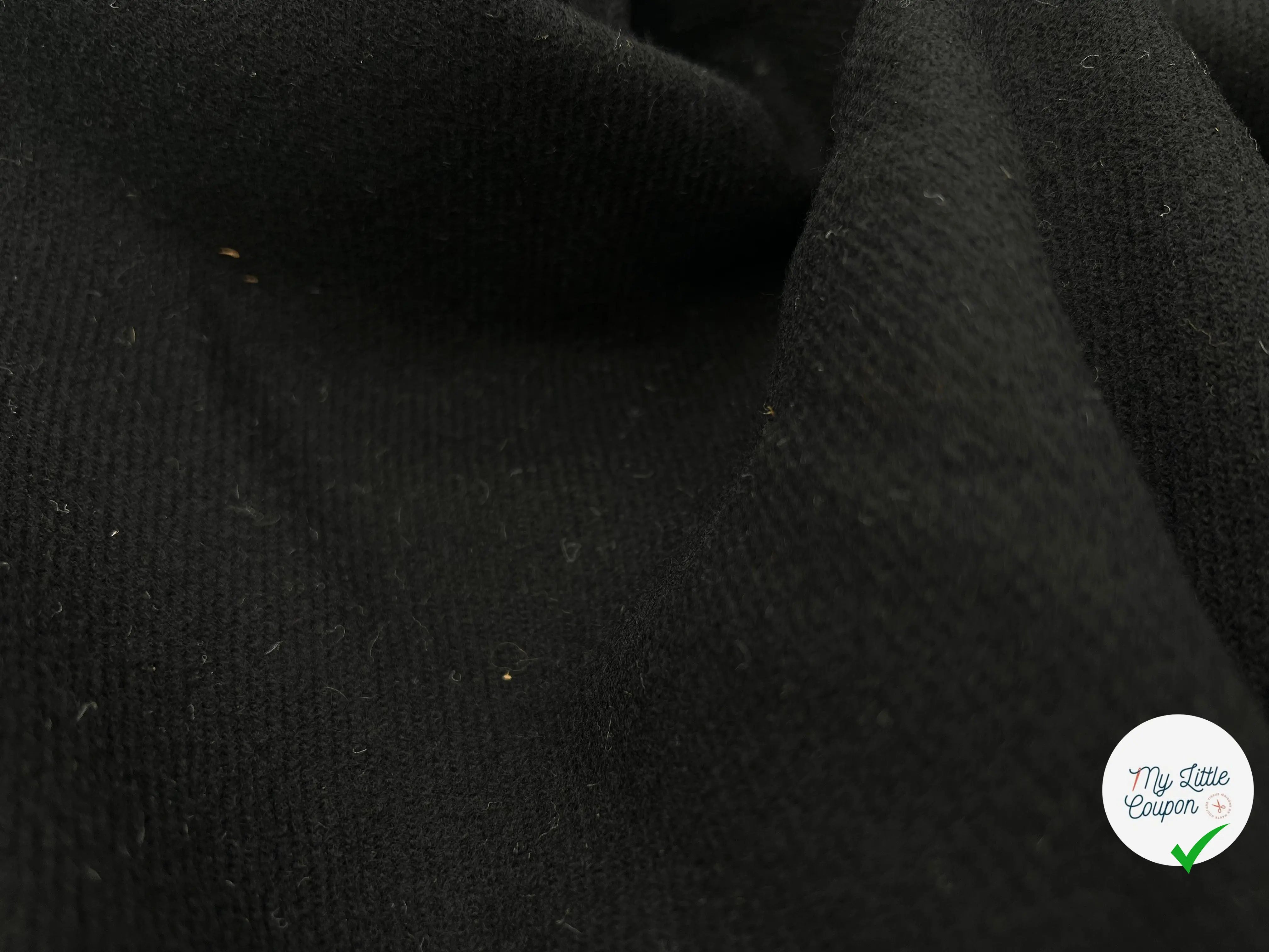 VELOURS DE LAINE NOIR STRIĂ - My Little Coupon - tissu - coudre