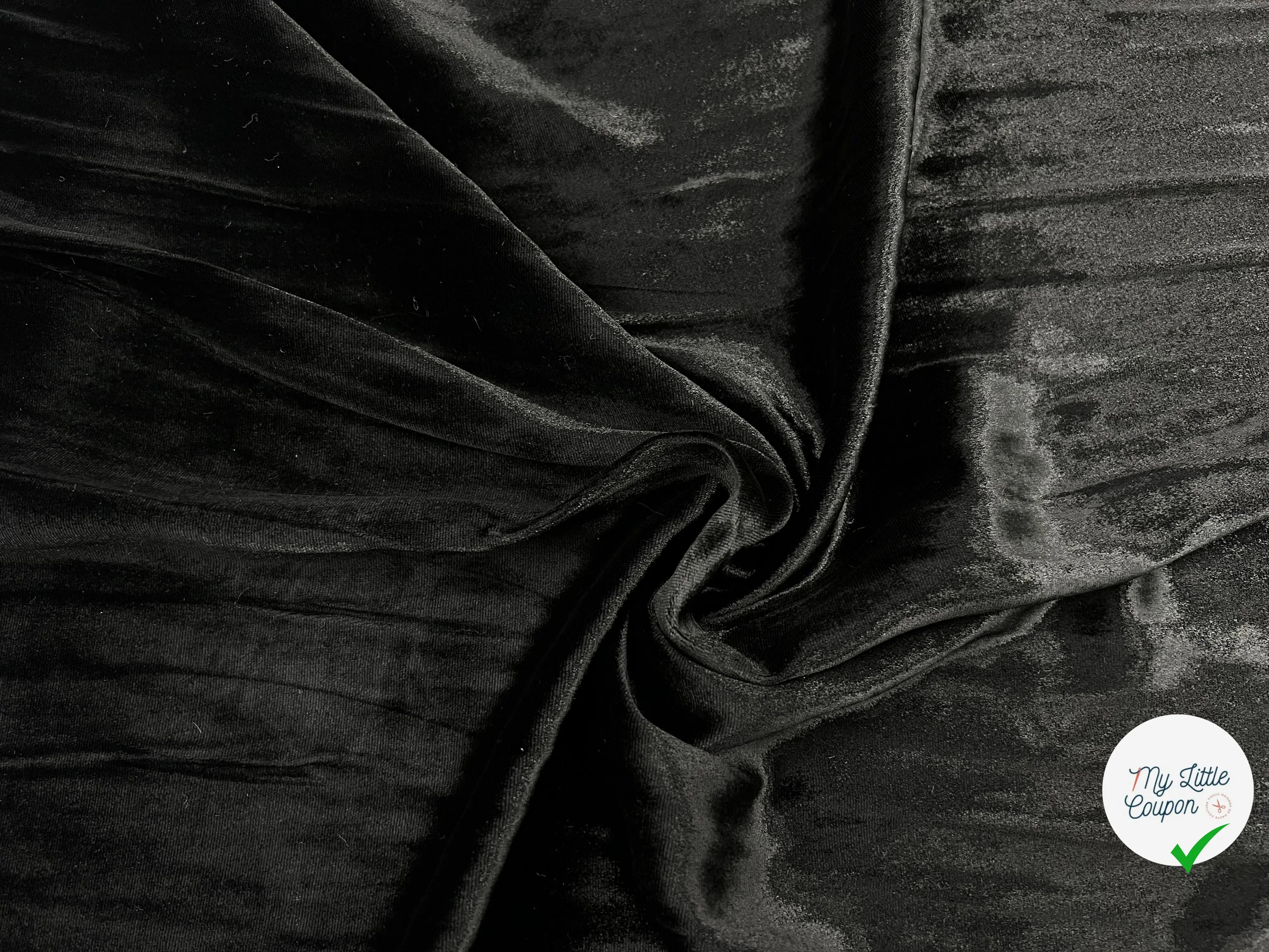 VELOURS DE SOIE ET VISCOSE NOIR - My Little Coupon - tissu - coudre