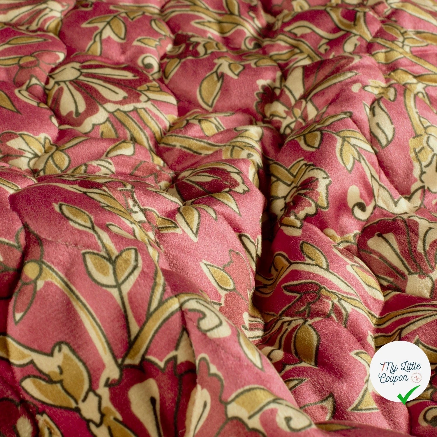 Velours fleurs fuchsia
