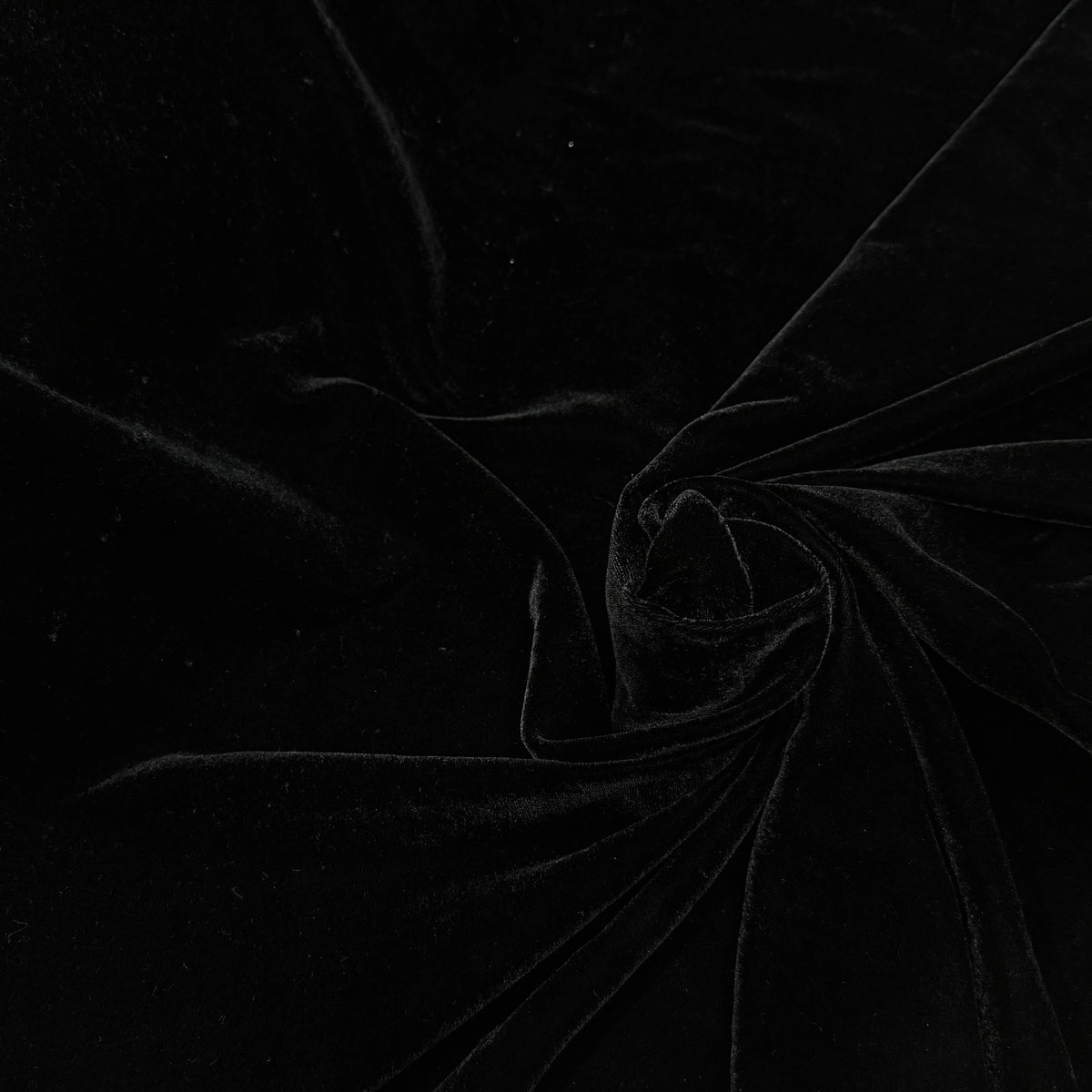 Tissu velours lisse viscose noir royal