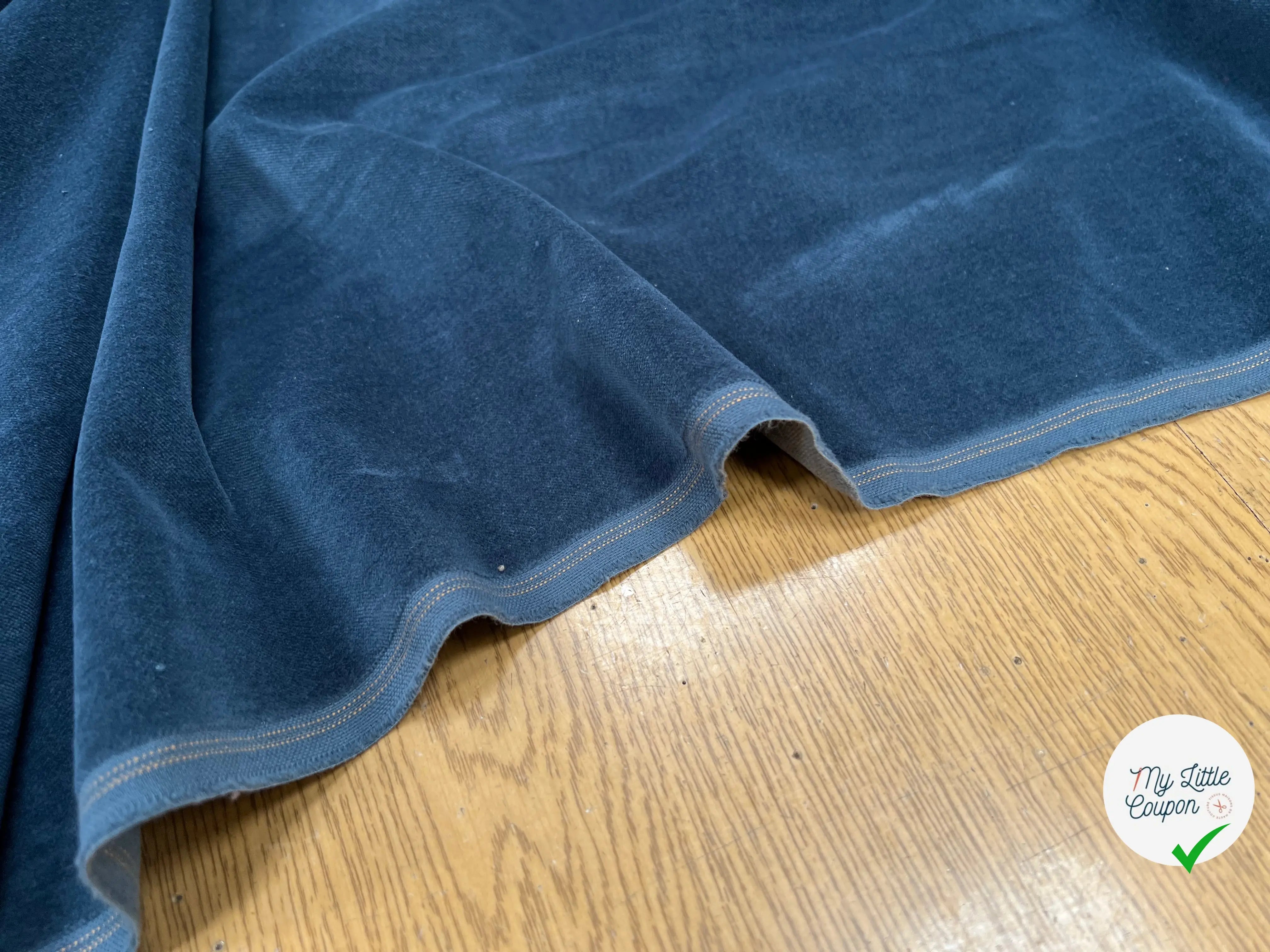 VELOURS LISSE COTON BLEU ITALIEN - My Little Coupon