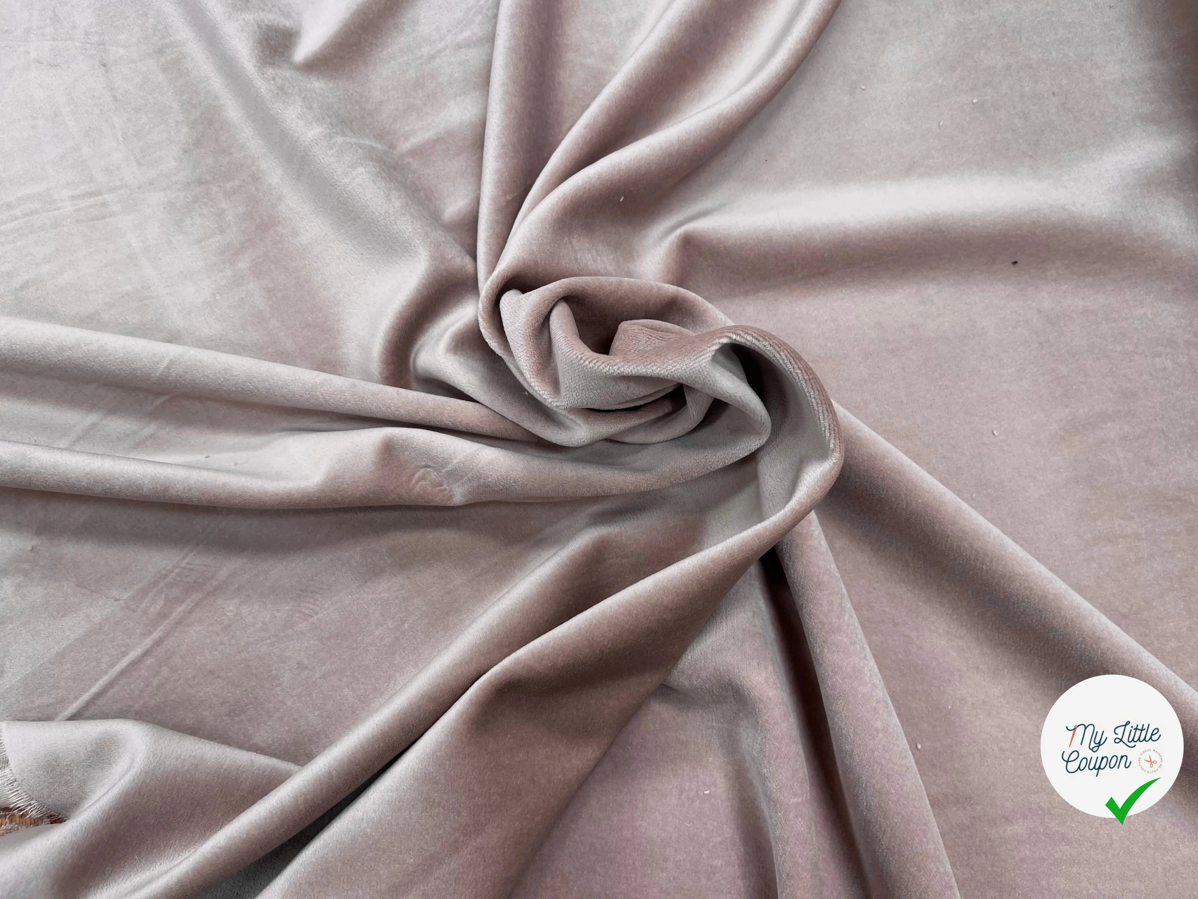 VELOURS LISSE COTON ROSE PALE ITALIEN - My Little Coupon