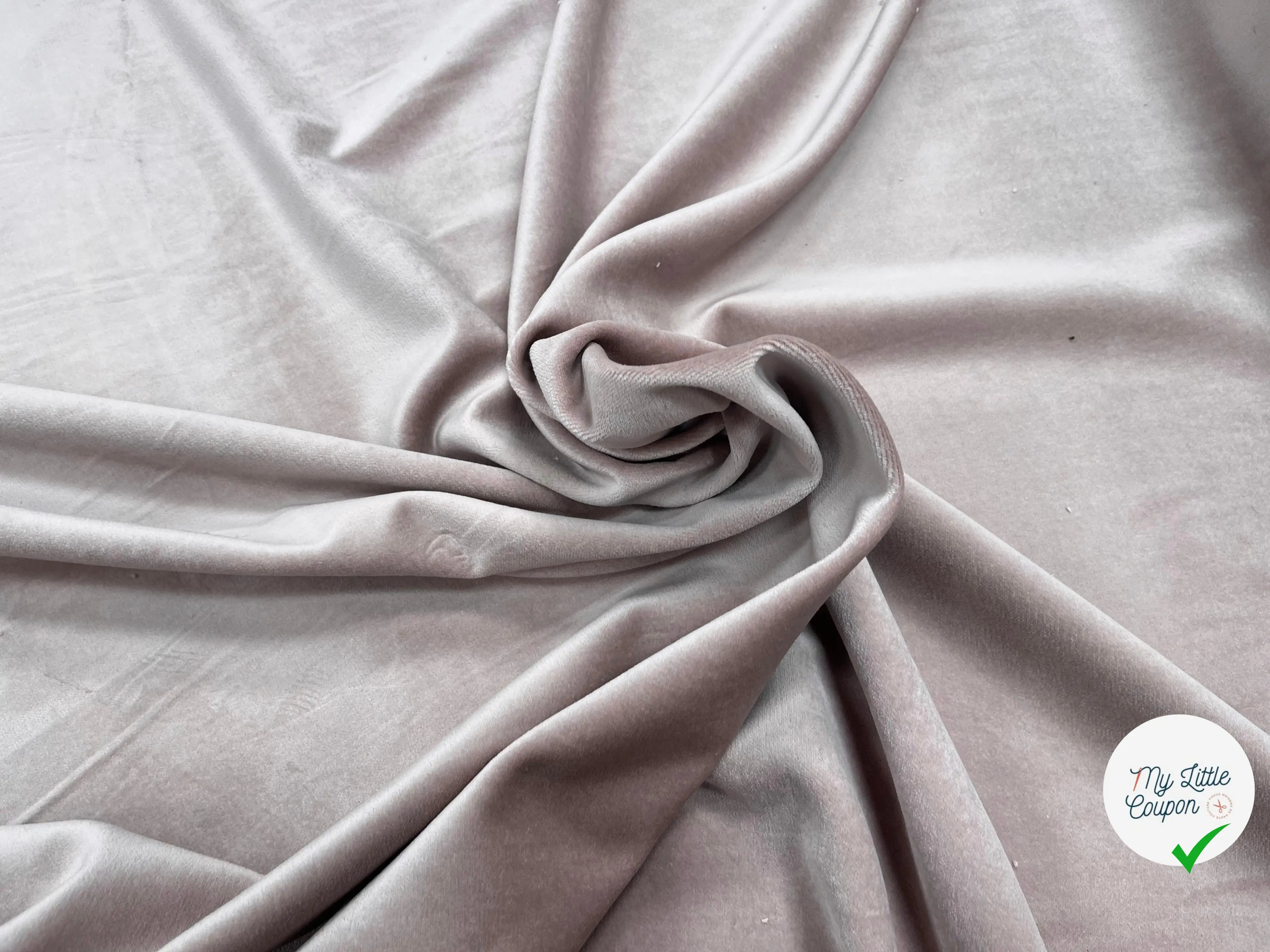VELOURS LISSE COTON ROSE PALE ITALIEN - My Little Coupon