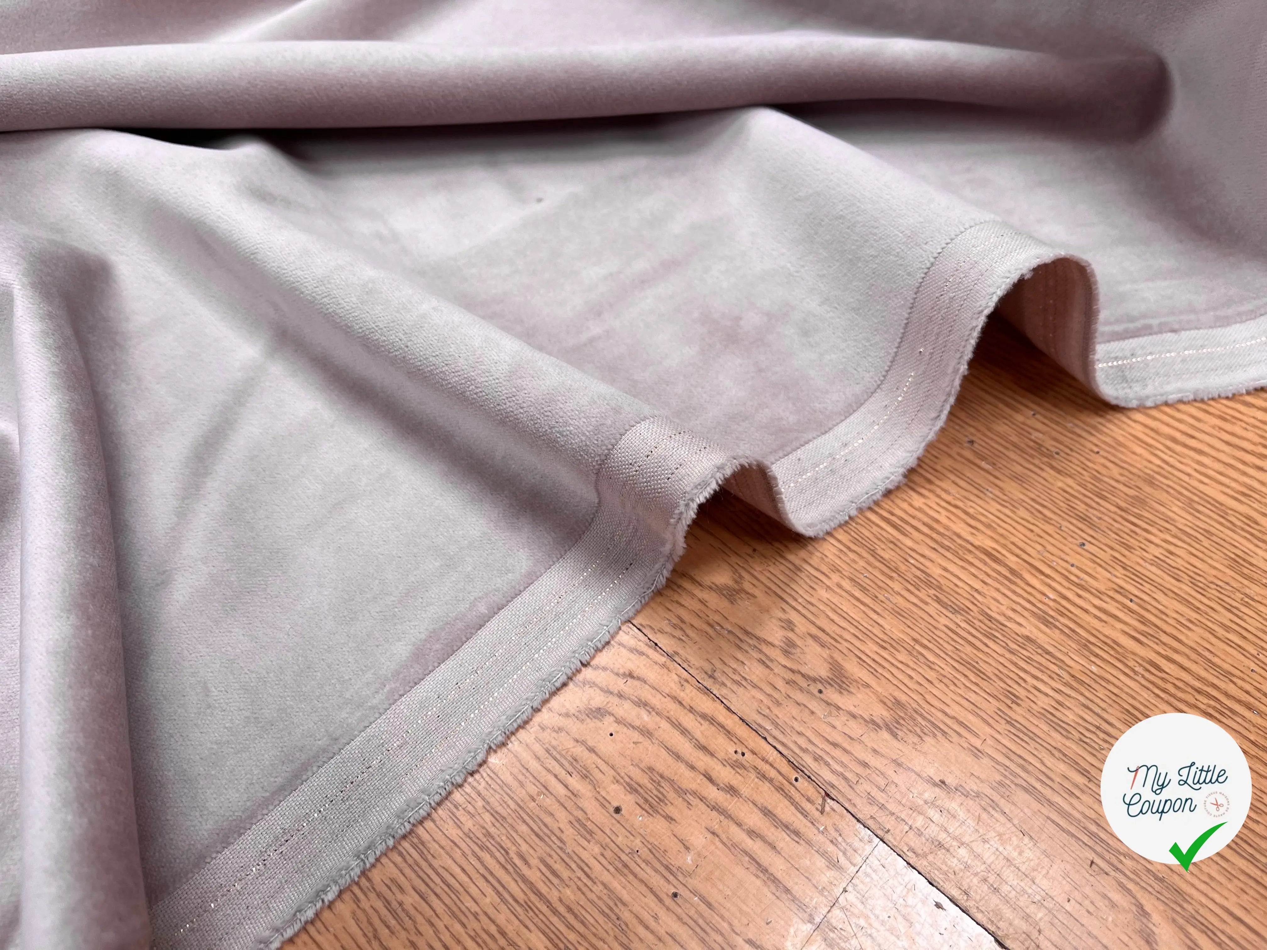 VELOURS LISSE COTON ROSE PALE ITALIEN - My Little Coupon