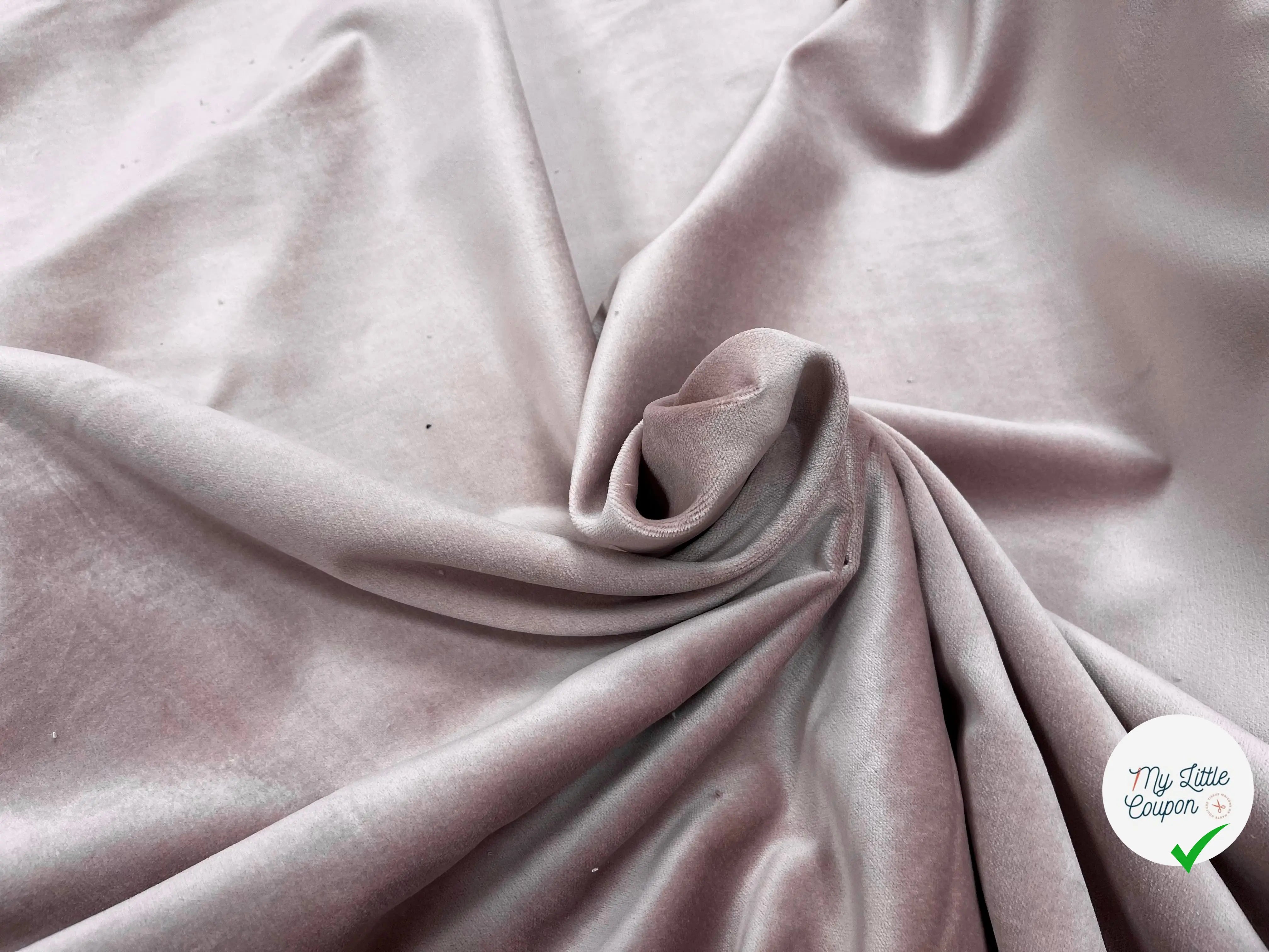 VELOURS LISSE COTON ROSE PALE ITALIEN - My Little Coupon